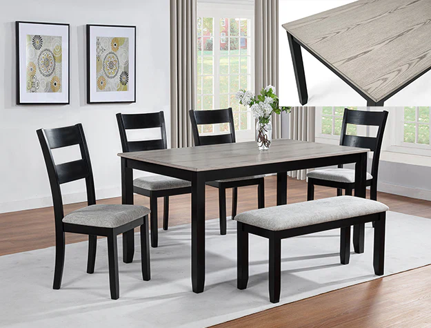 Lester 6-PC Dining W/Bench - Image 1
