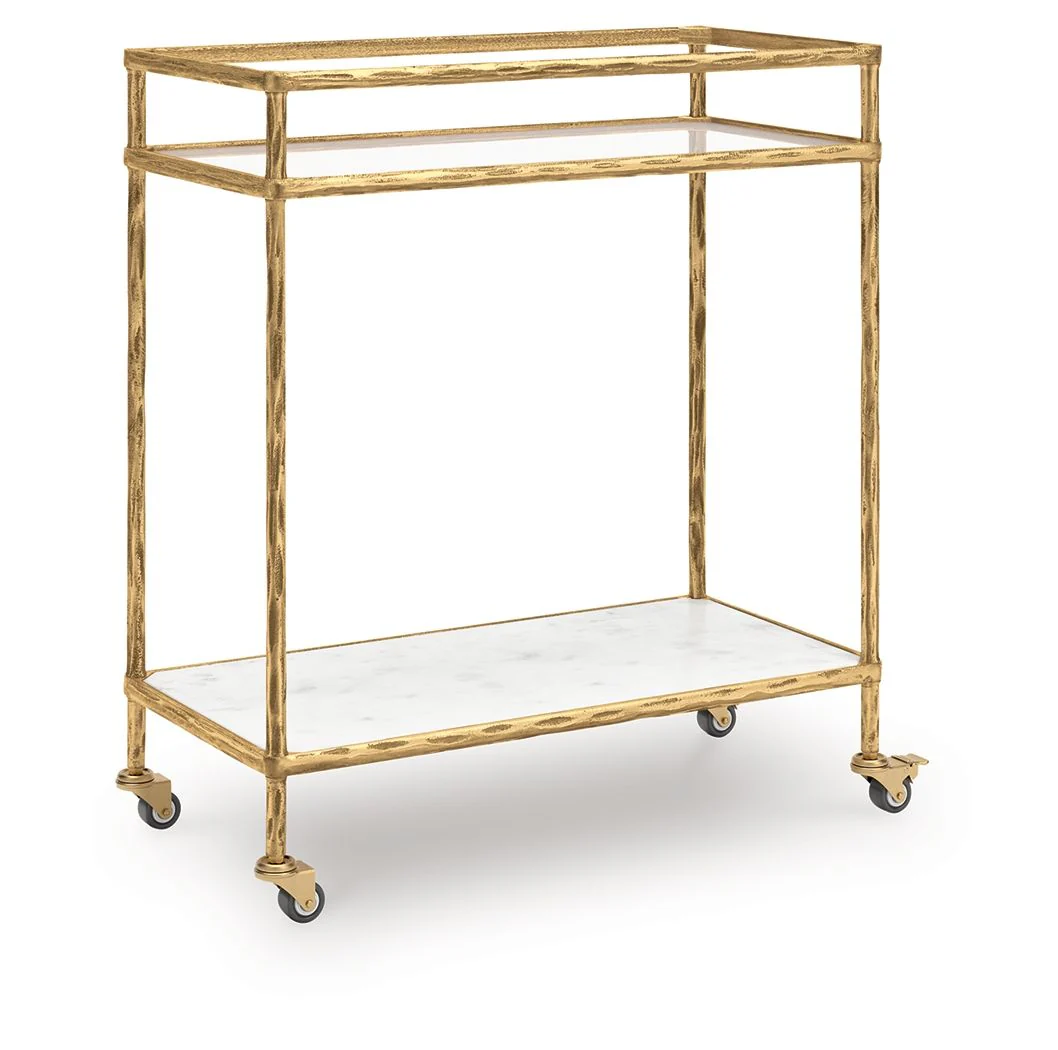 Plattfield - Bar Cart - Antique Gold Finish - Image 1
