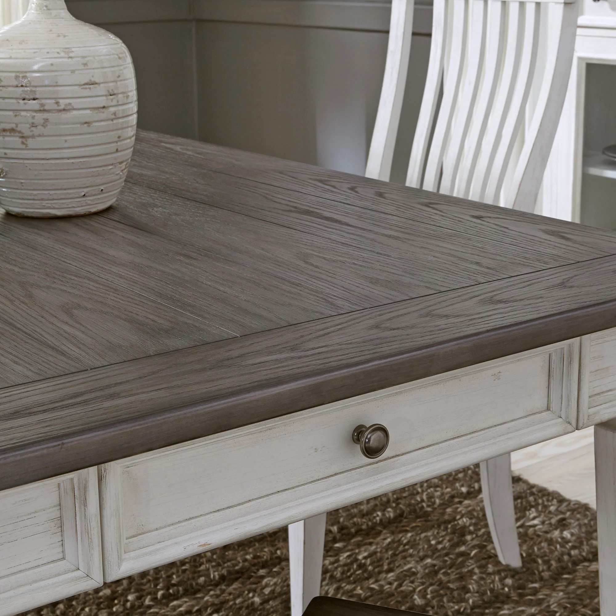 Allyson Park - Rectangular Leg Table - Dark Brown - Image 2