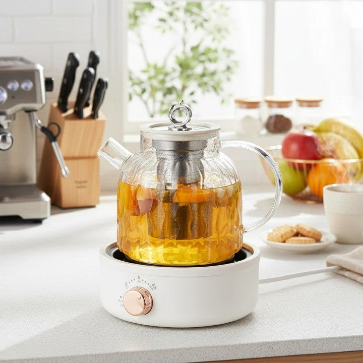 Wavy Glass Heat Adjustable Tea Maker - Image 2
