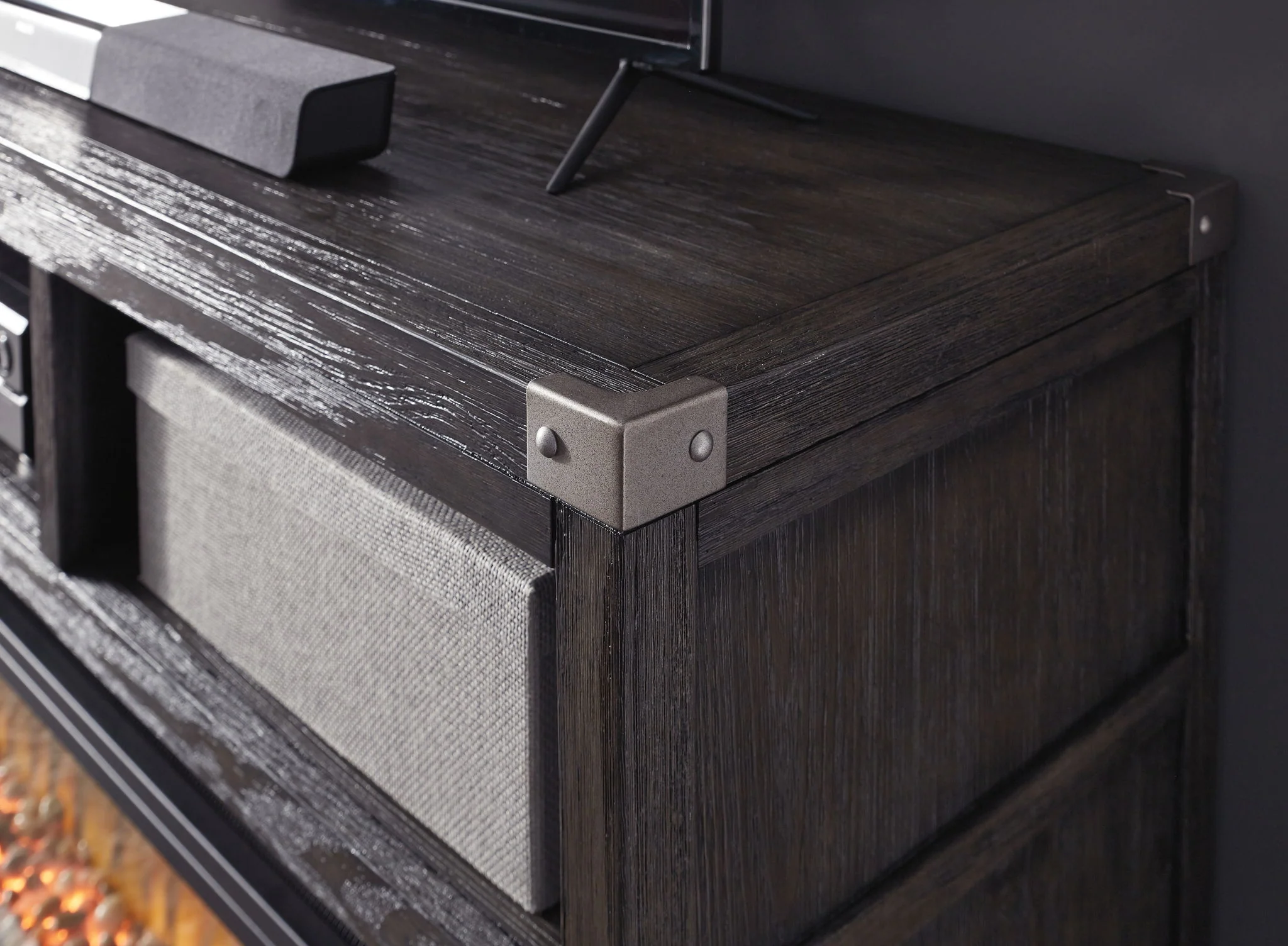 Todoe - LG TV Stand w/Fireplace Option - Gray - Image 2