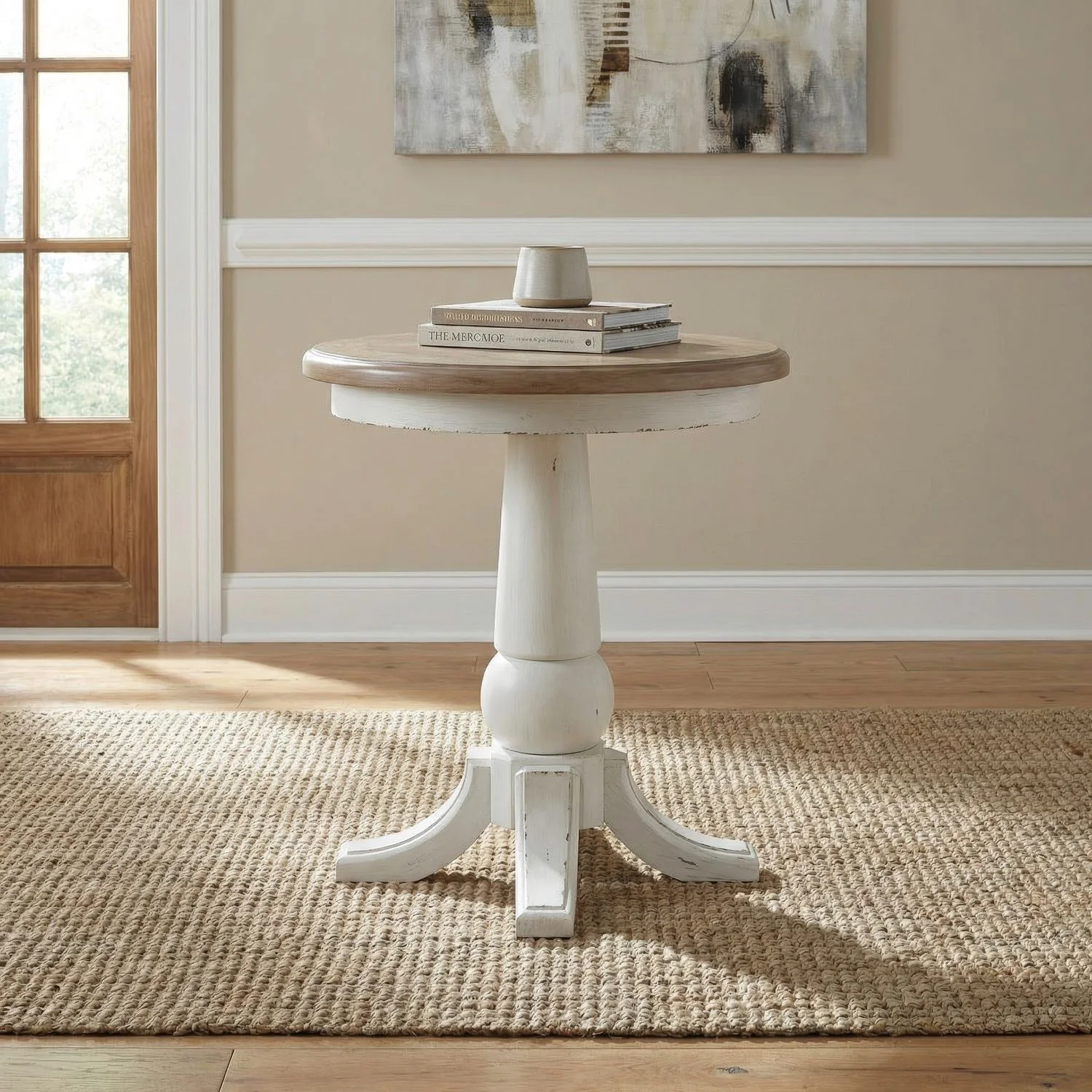 Turnberry Park - Round End Table - Washed White - Image 1