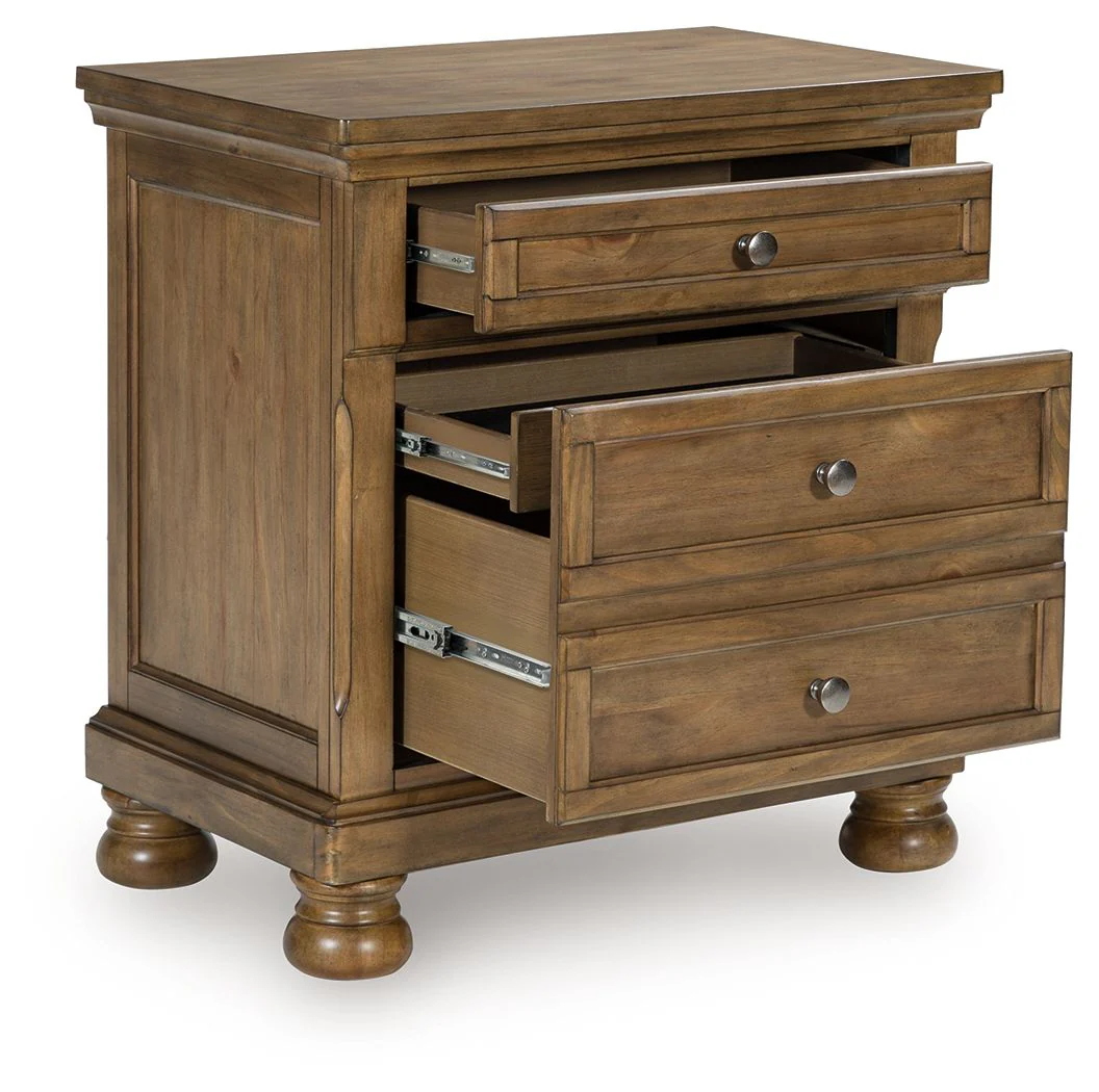 Feddinger - Two Drawer Night Stand - Medium Brown - Image 3