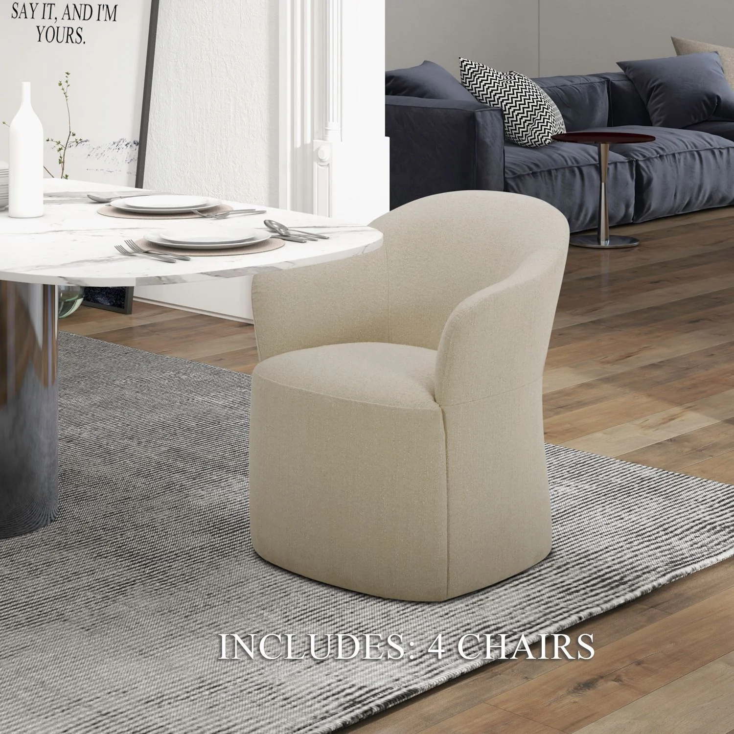 Accent Dining - Dining Chairs With Casters (Set of 4) - Image 2