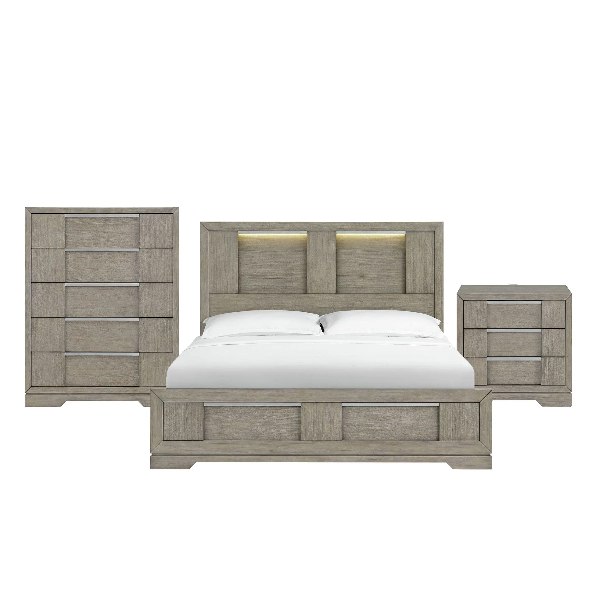 Kelis – Panel Bedroom Set With LED