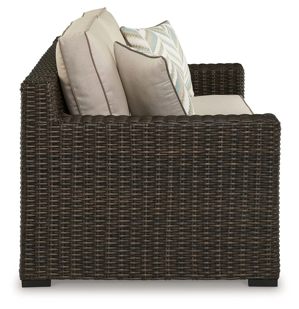 Coastline Bay - Loveseat W/Cushion - Brown - Image 2