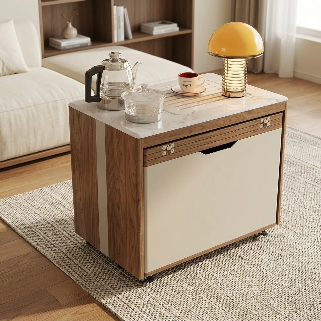 Japanese Minimalist Hidden Storage Coffee Table - Image 3