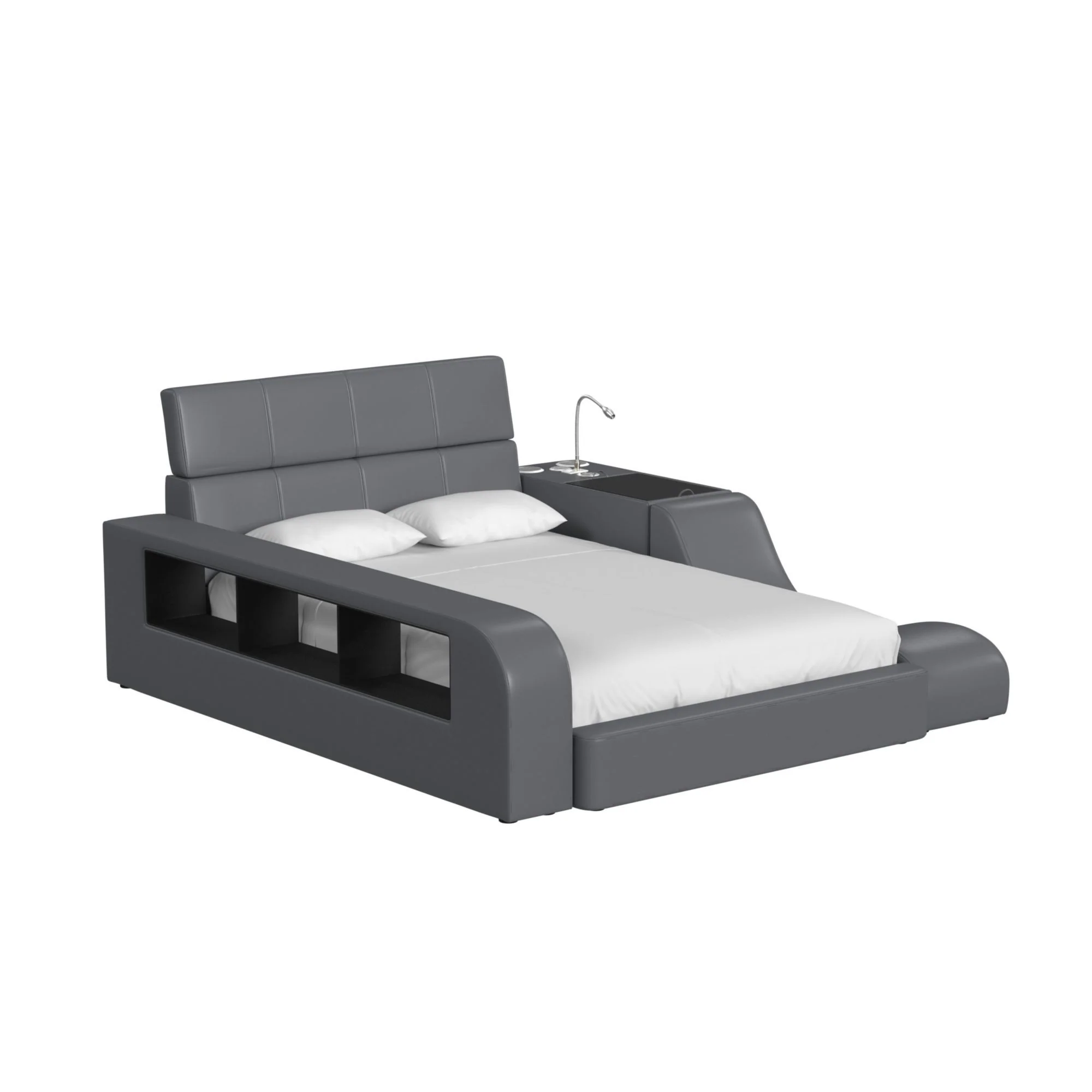 Valari - Lounge PU Chair - Gray - Image 2