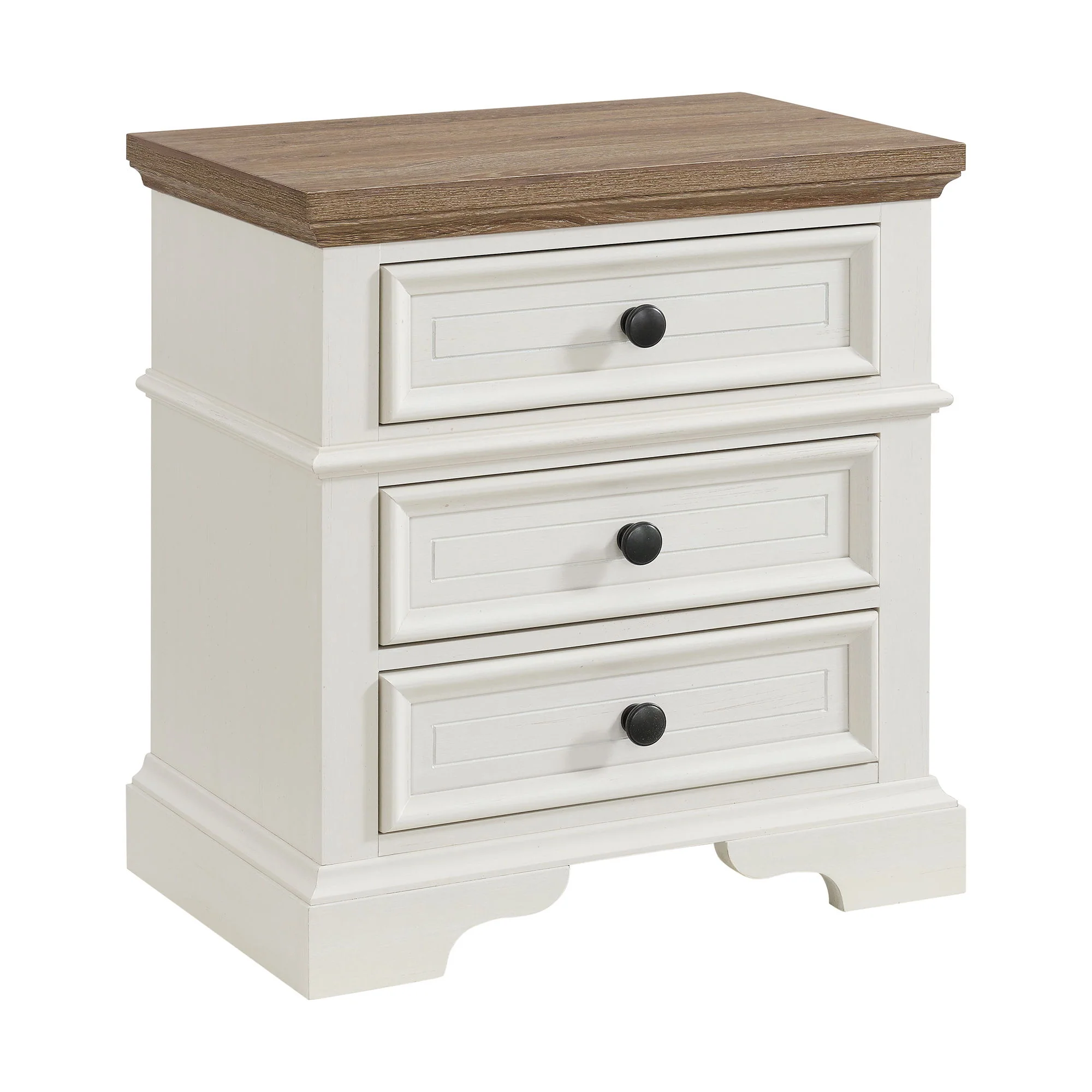 Eastwood – Youth 3-Drawer Nightstand – Brown And White