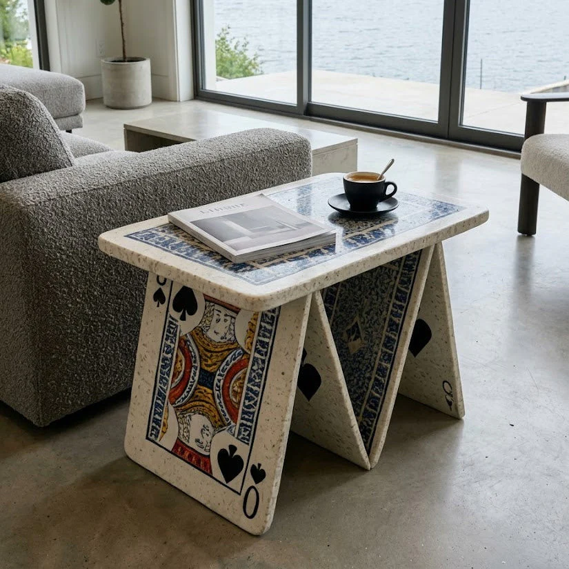 Playing Cards Art Sculptural Coffee Table