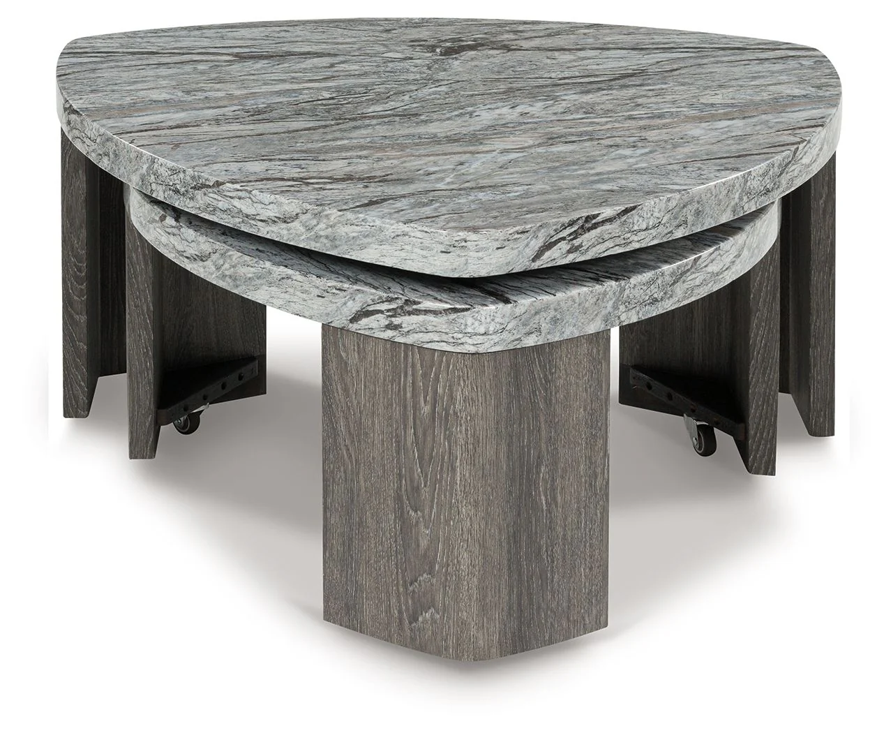 Surmour - Stacked Cocktail Table - Gray / Brown - Image 2