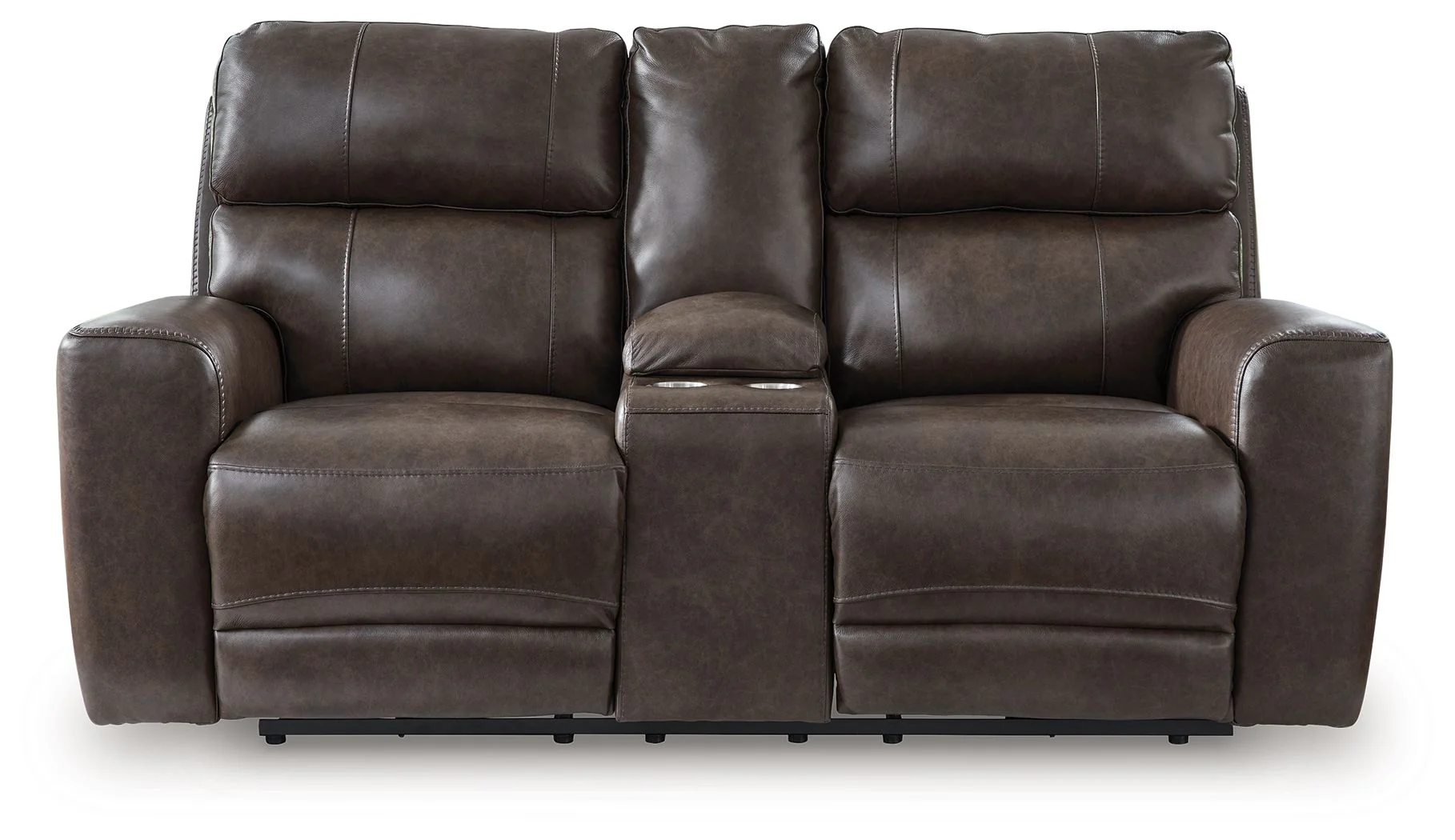Crossplex – Power Reclining Loveseat / Console / Adjustable Headrest – Smoke