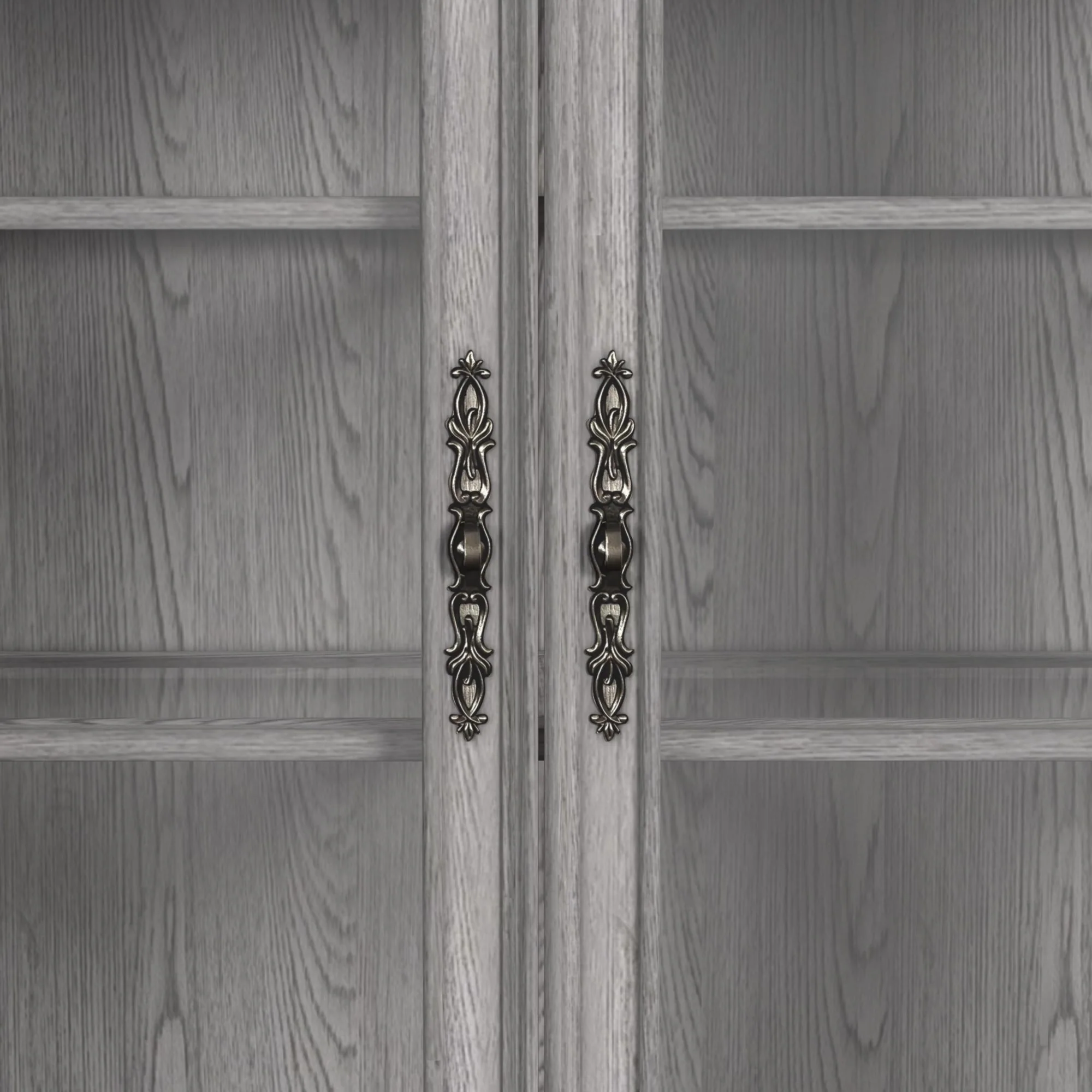 Glenmore - Curio Top With 2 LED Lights - Aged Gray - Image 2