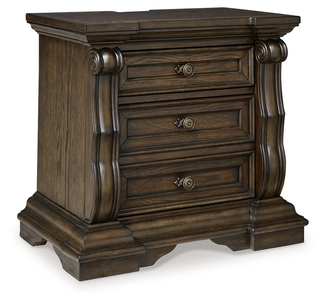 Maylee - Three Drawer Night Stand - Dark Brown - Image 1