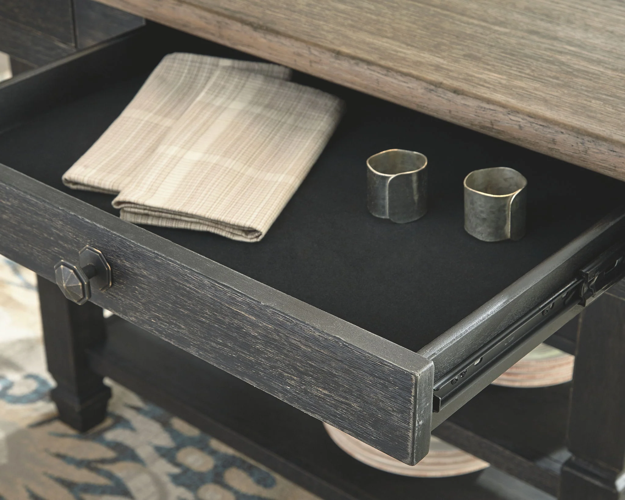 Tyler Creek - Rectangular Dining Room Counter Table - Black / Gray - Image 2