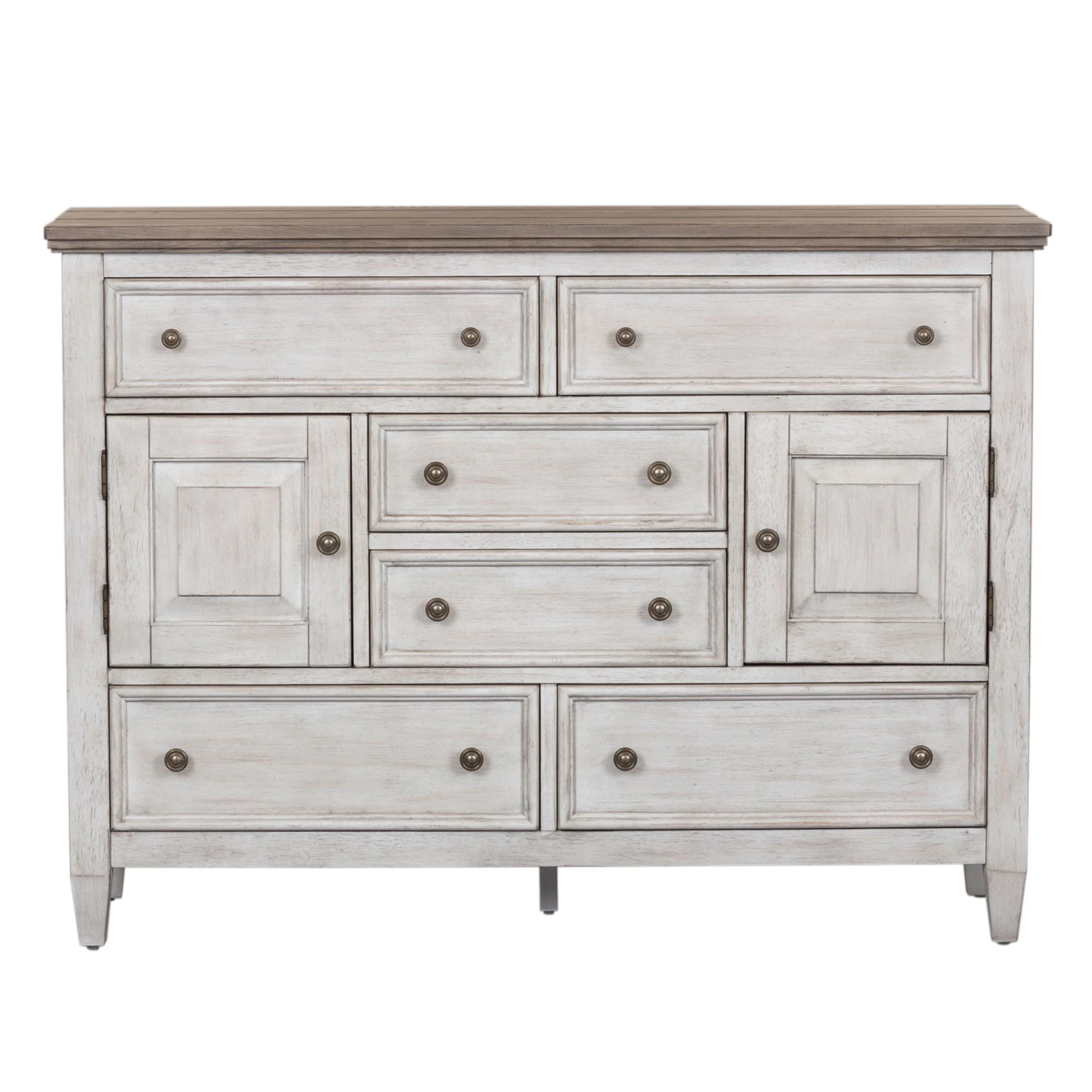 Heartland - 2 Door 6 Drawer Chesser - Antique White / Tobacco Tops - Image 1