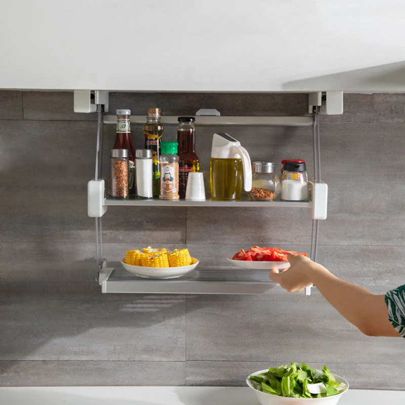 Kitchen Organizer Double Layer Pull Down Storage Rack - Image 2