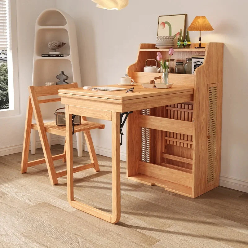 Hidden Cabinet Space Saver Foldable Dining Table Chair Set - Image 2