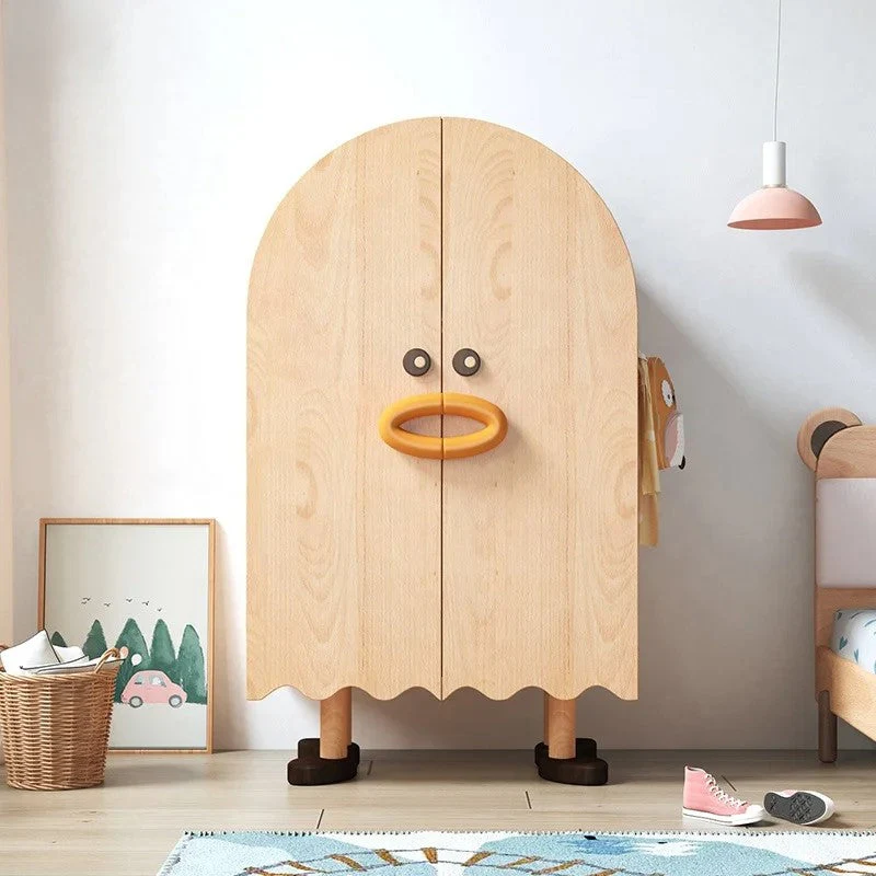 Cartoon Happy Duck Wooden Kids Wardrobe - Image 3
