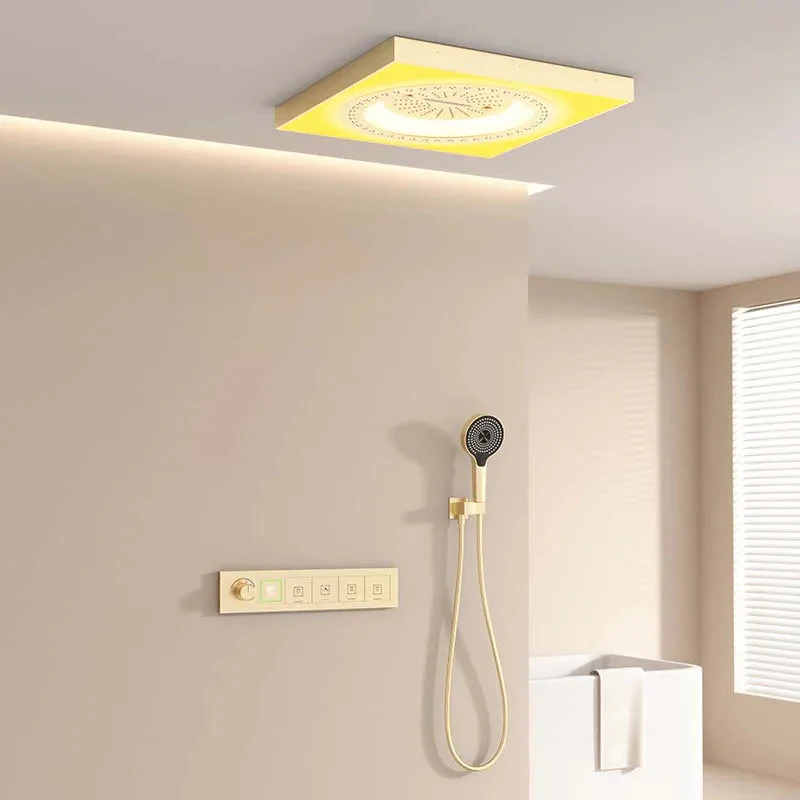 Rainfall LED Ceiling Mounted Elegant Shower Set - Image 2