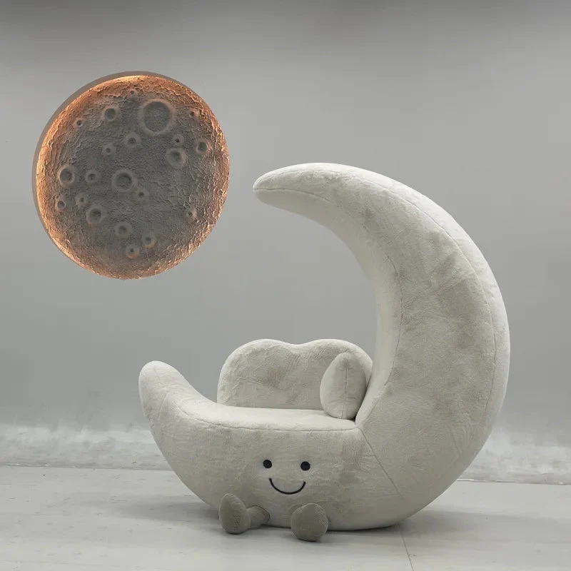 Crescent Cute Moon Plush Lounge Chair - Image 2