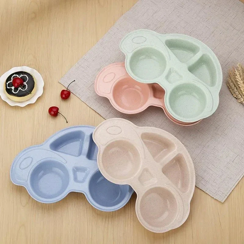 Baby Bowls Cartoon Car Kids Food Plate Tableware - Image 2
