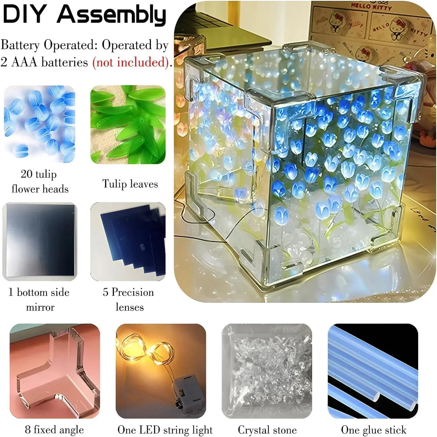 3D Tulip DIY Flower Cube Night Lamp - Image 3
