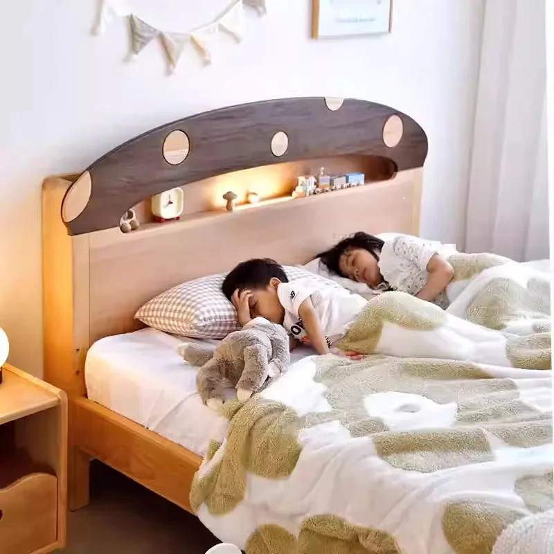 Mushroom Skytime Night Simple Wooden Bed - Image 2