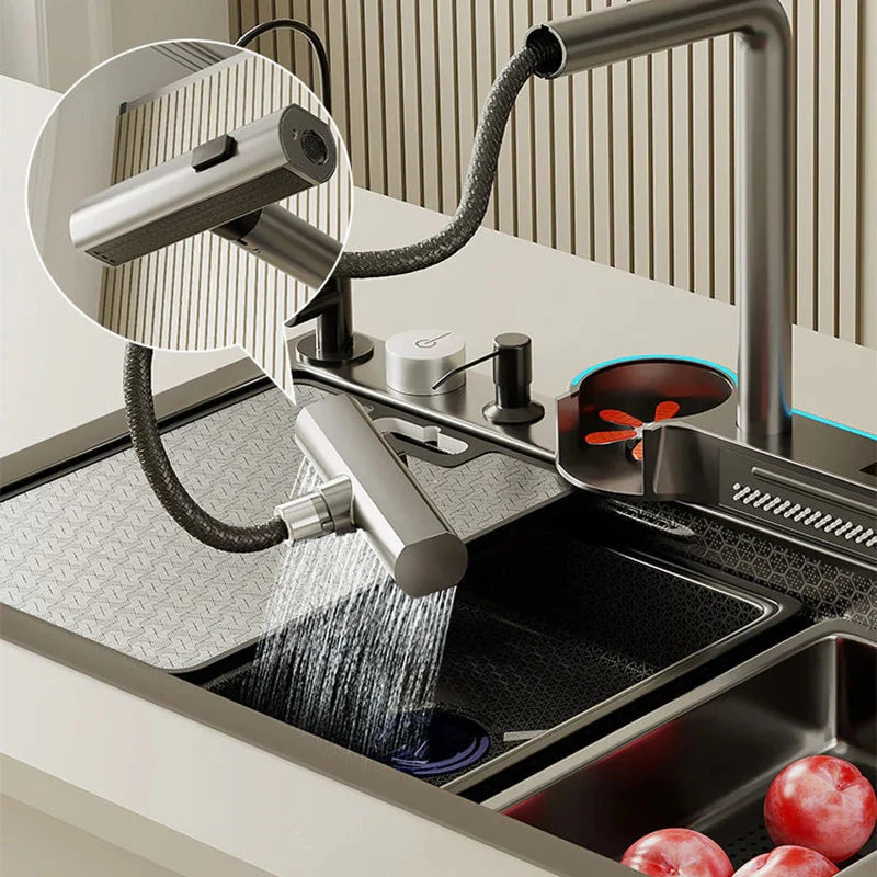 Honeycomb Digital Nano Integrated Stainless Steel Waterfall Sink - Image 2