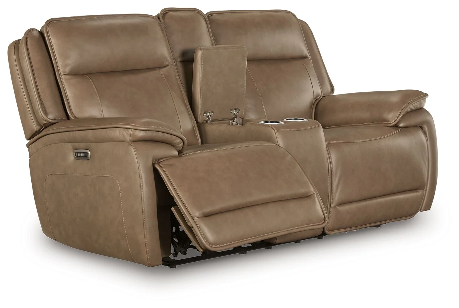 Glencroft - Power Reclining Loveseat With Console / Adjustable Headrest - Sahara - Image 1