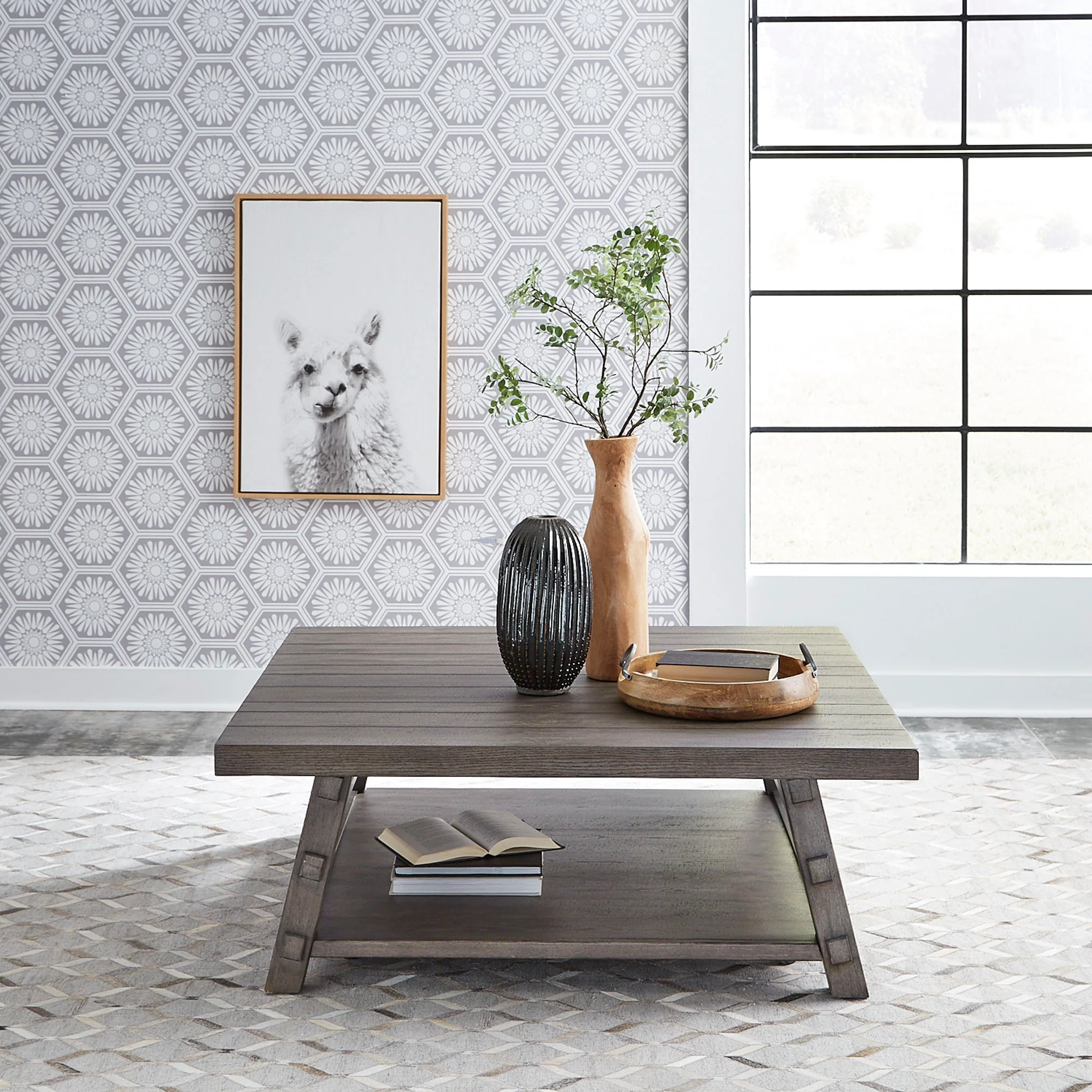 Modern Farmhouse - Oversized Square Cocktail Table - Image 1