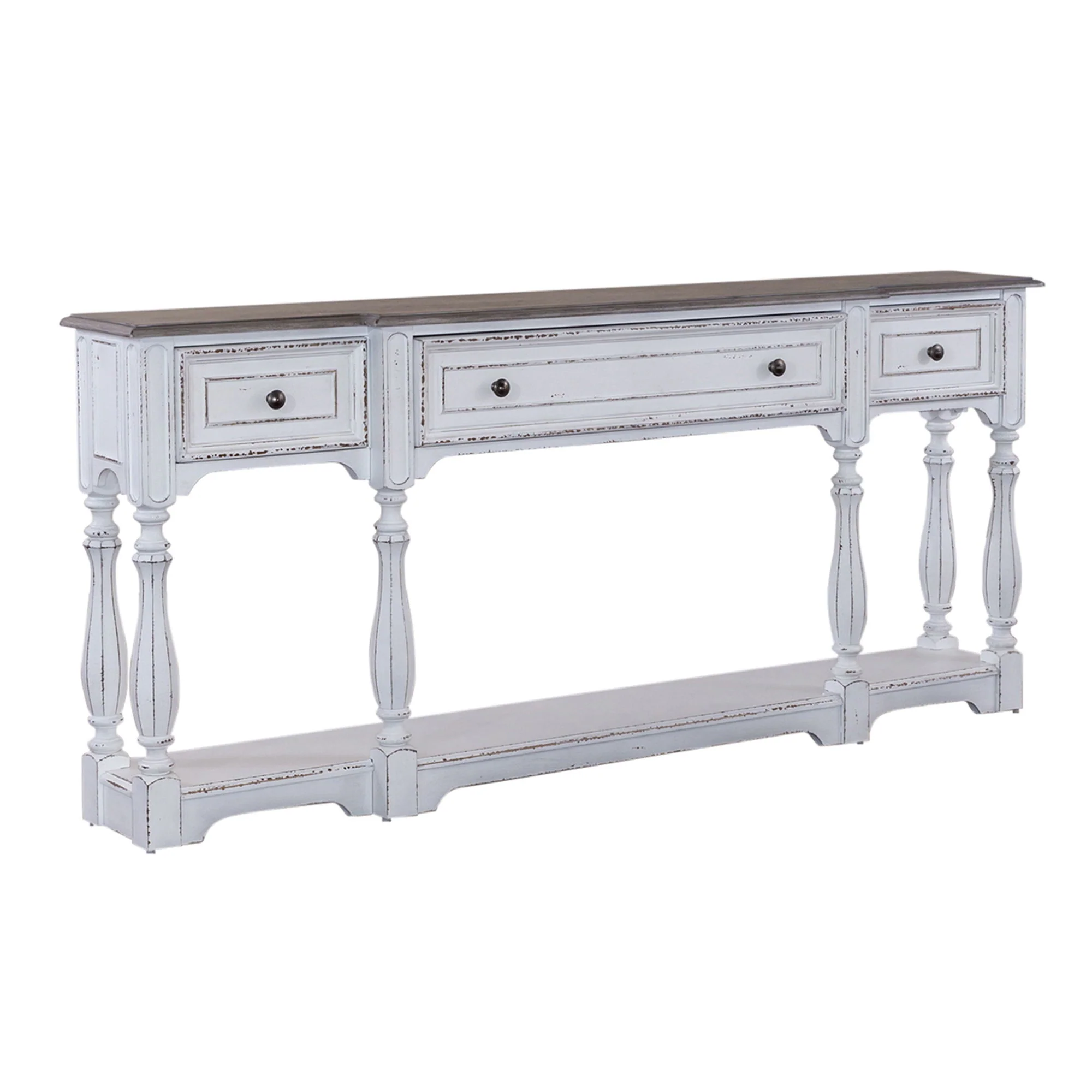 Magnolia Manor - 3 Drawer Hall Console Table - Antique White - Image 2