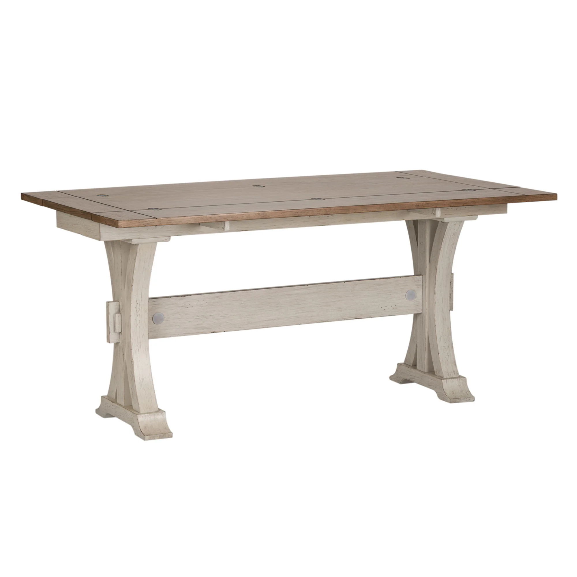 Farmhouse Reimagined - Flip Lid Sofa Table - Antique White / Chestnut Tops - Image 2