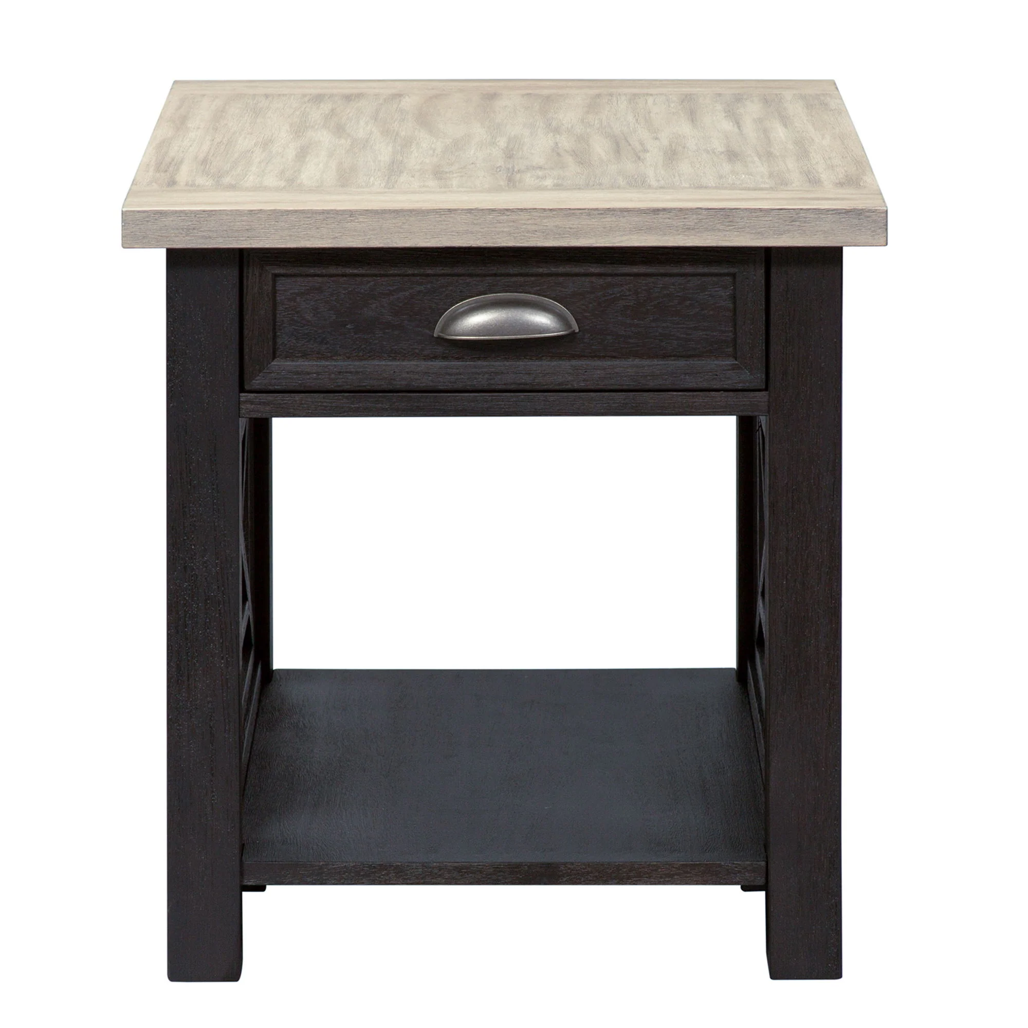 Heatherbrook - Drawer End Table - Charcoal & Ash - Image 1