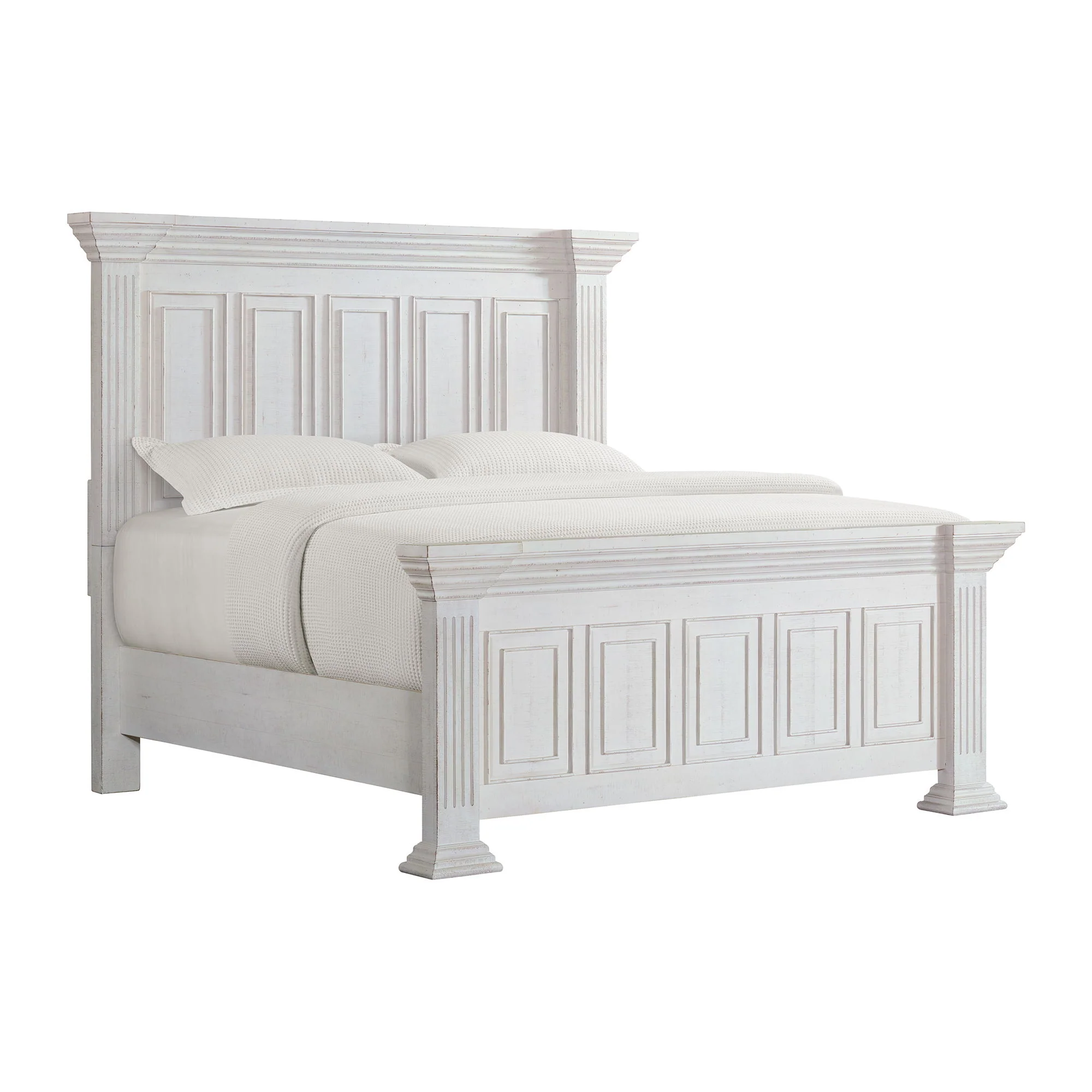 Heather - King Panel Footboard With Slats - Rustic White - Image 1