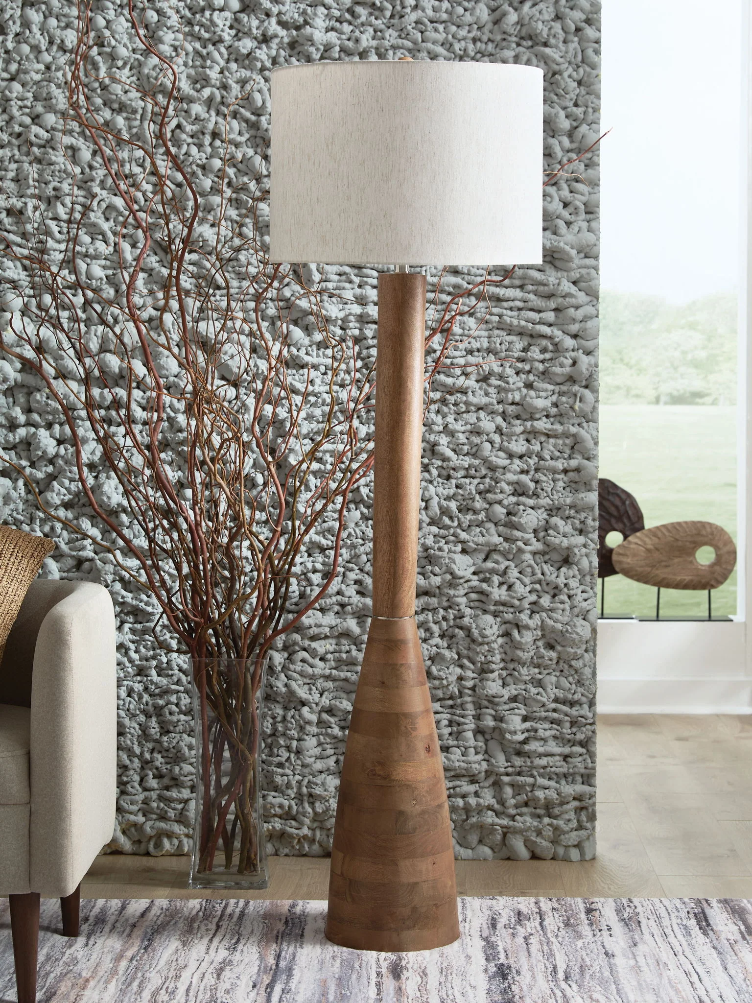 Ailsa - Wood Floor Lamp - Natural Brown - Image 3