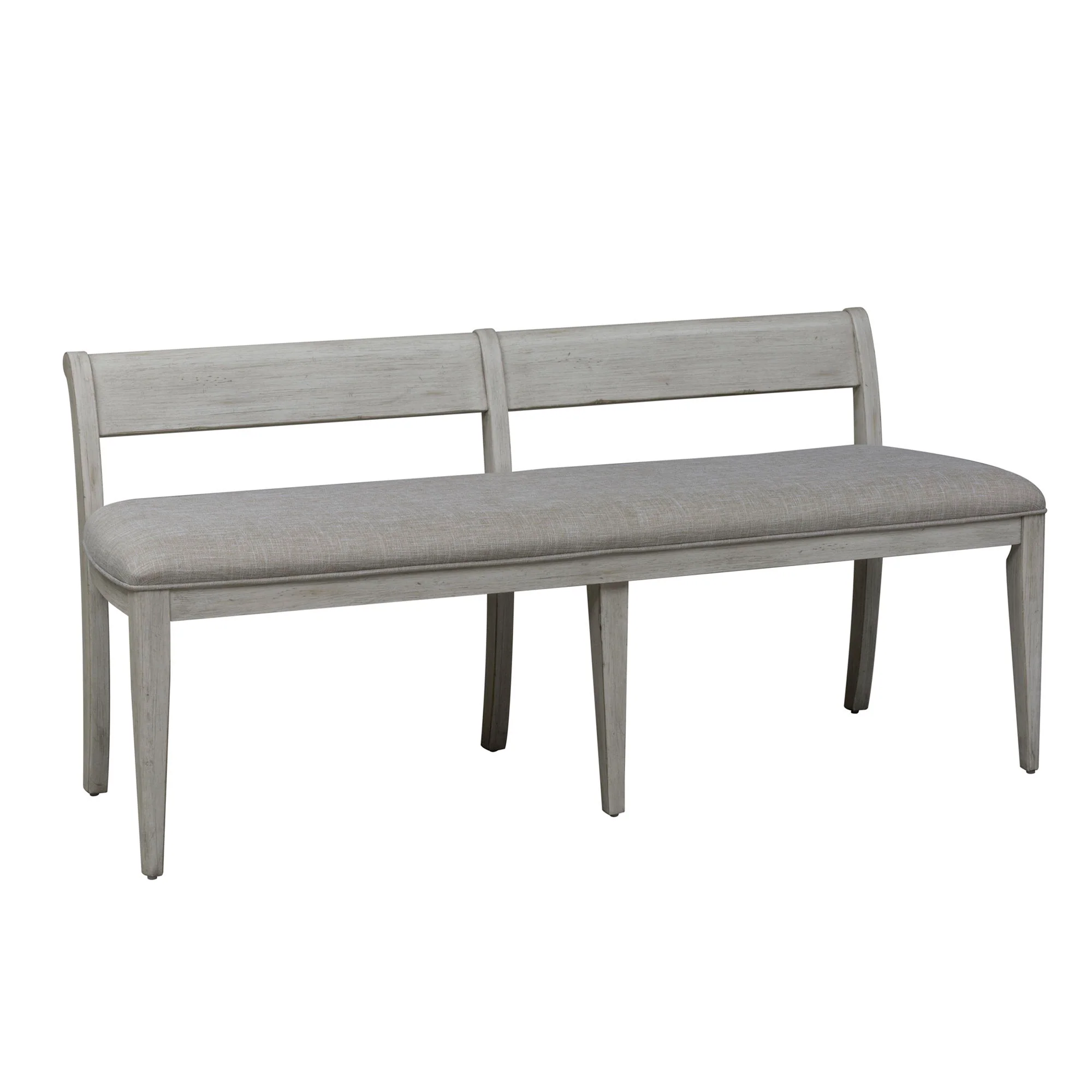 Farmhouse Reimagined - Upholstered Bench - Antique White / Chestnut Tops - Image 2