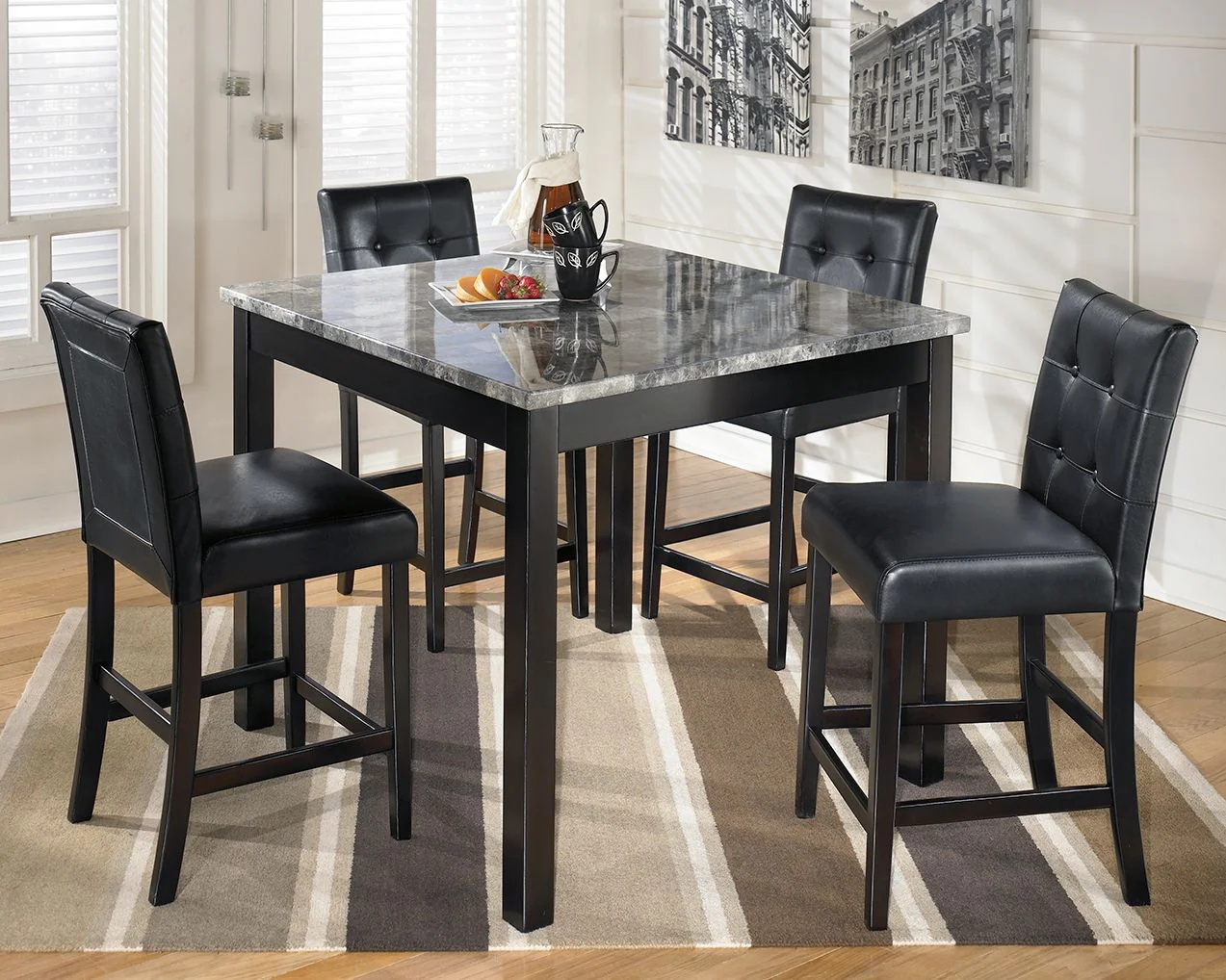 Maysville - Square Counter TBL Set (Set of 5) - Black - Image 2