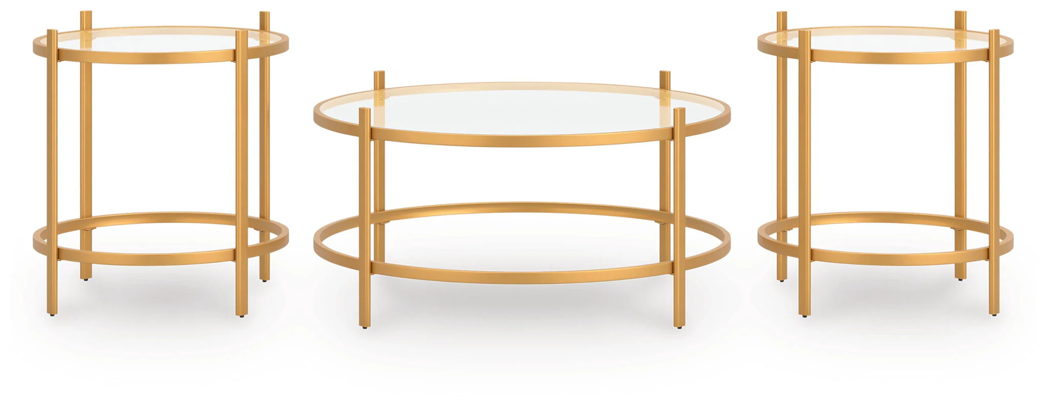 Pearlox - Occasional Table Set (Set of 3) - Gold - Image 2