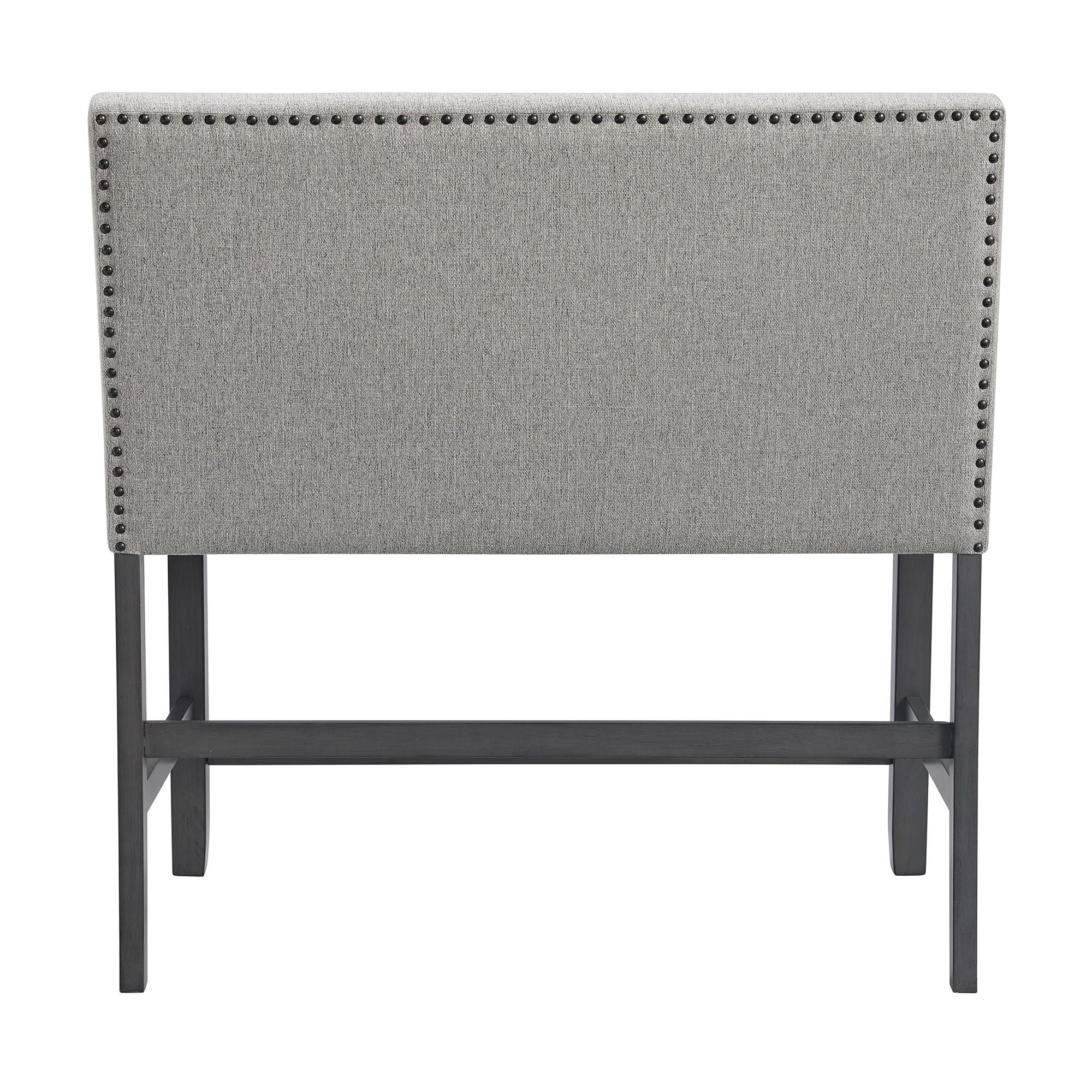 Seneca - Counter Bench With Upholstered Back And Fabric - Brown - Image 3
