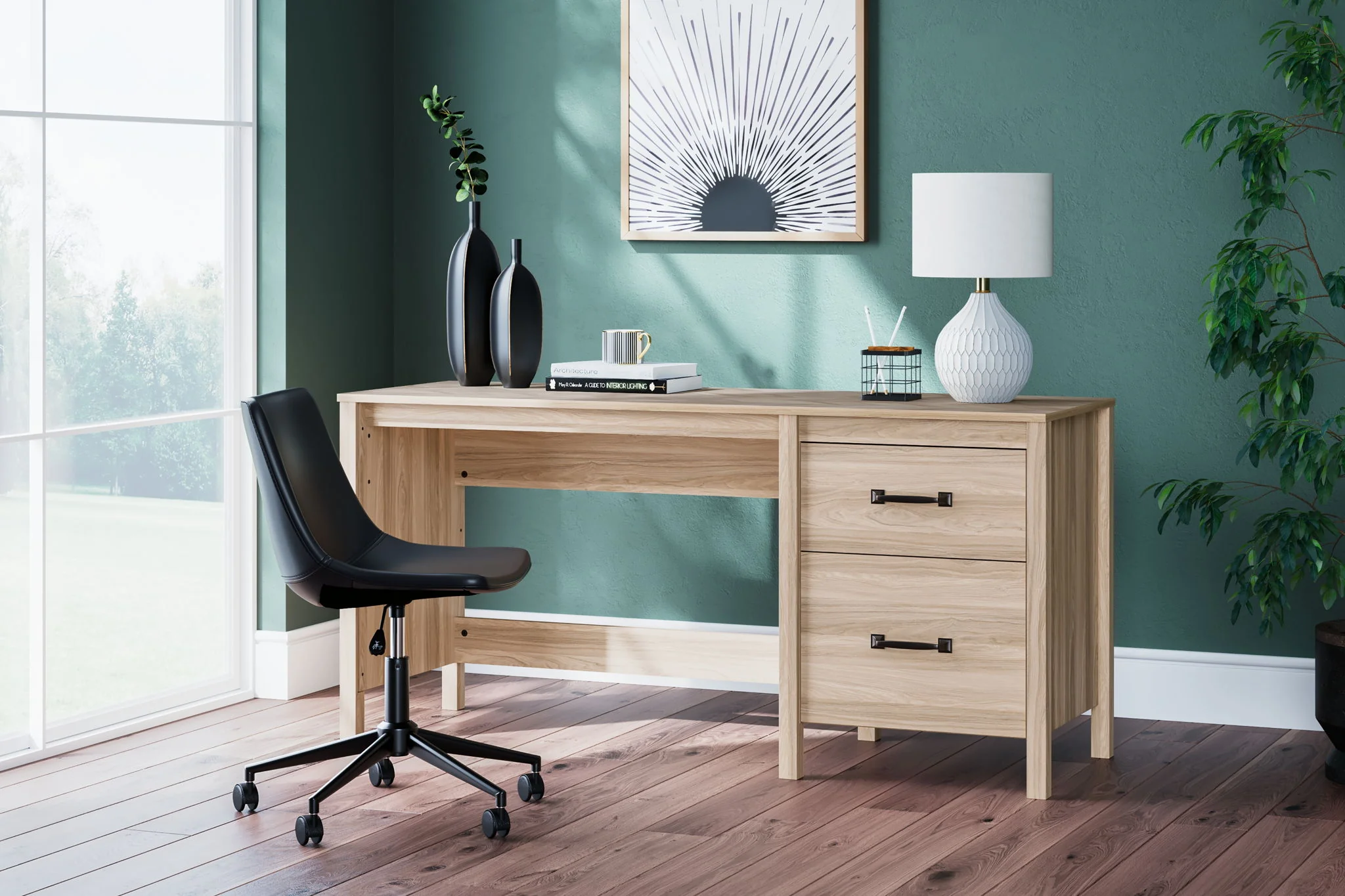 Battelle - Home Office Desk - Tan - Image 2