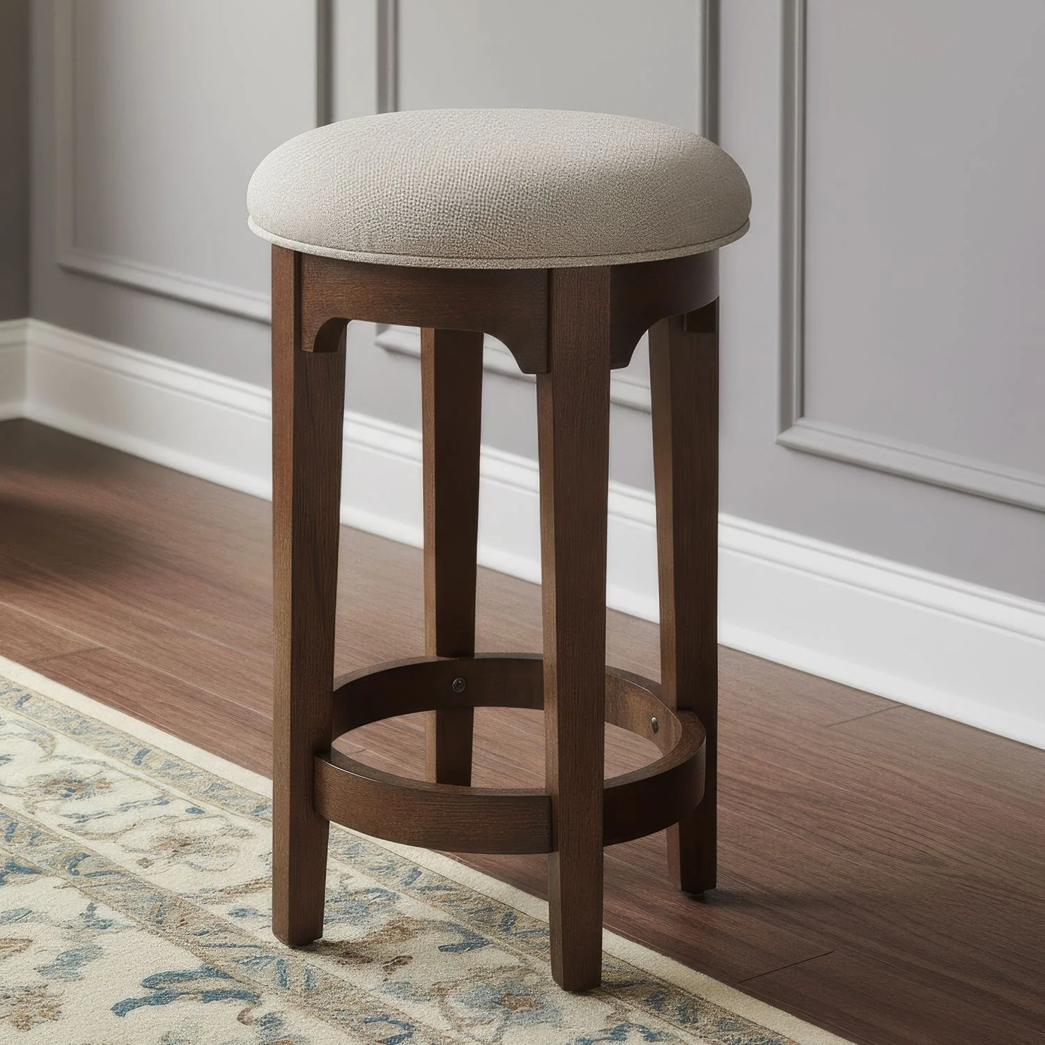 Arden Road – Upholstered Console Stool – Cherry