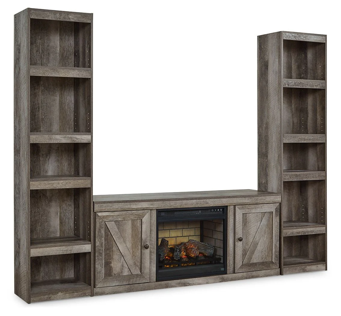 Wynnlow - 3-Piece Entertainment Center With Electric Fireplace - Gray - Image 1