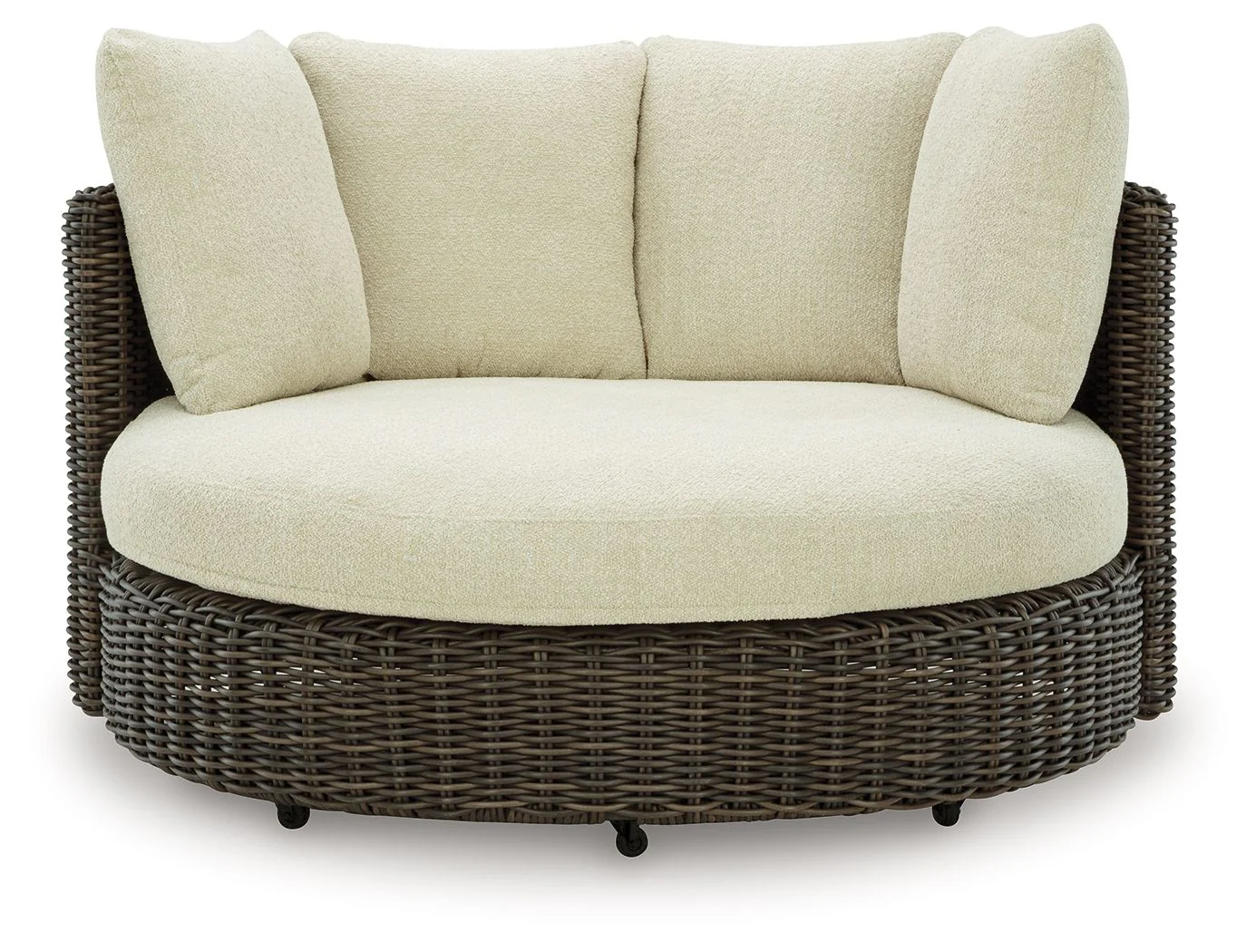 Kimora - Swivel Lounge Chair With Cushion - Beige / Dark Brown - Image 2