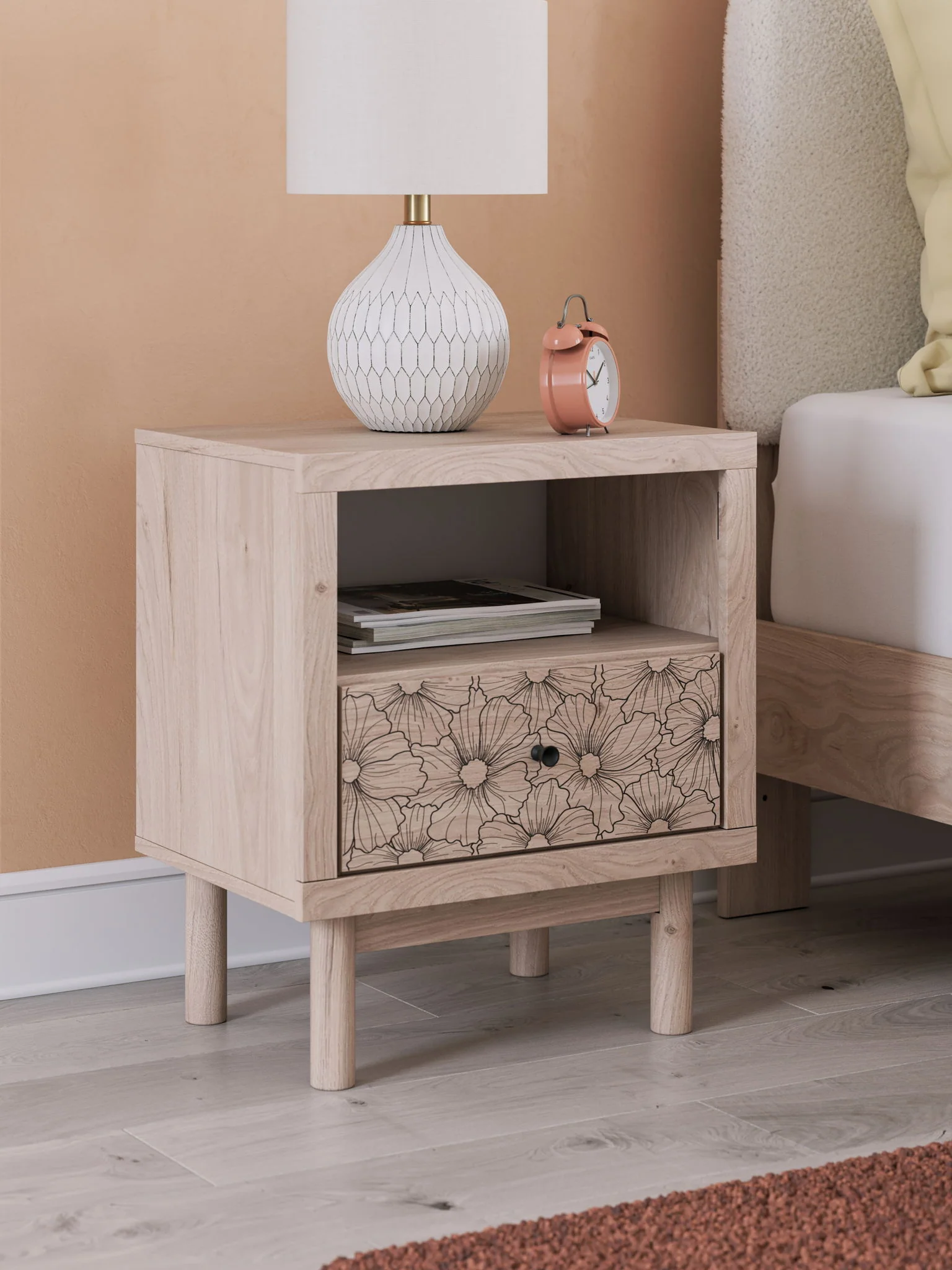 Arloster - One Drawer Night Stand - Tan - Image 3
