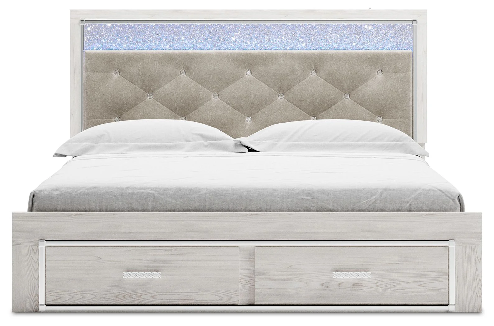 Altyra - King Upholstered Storage Bed - White - Image 2
