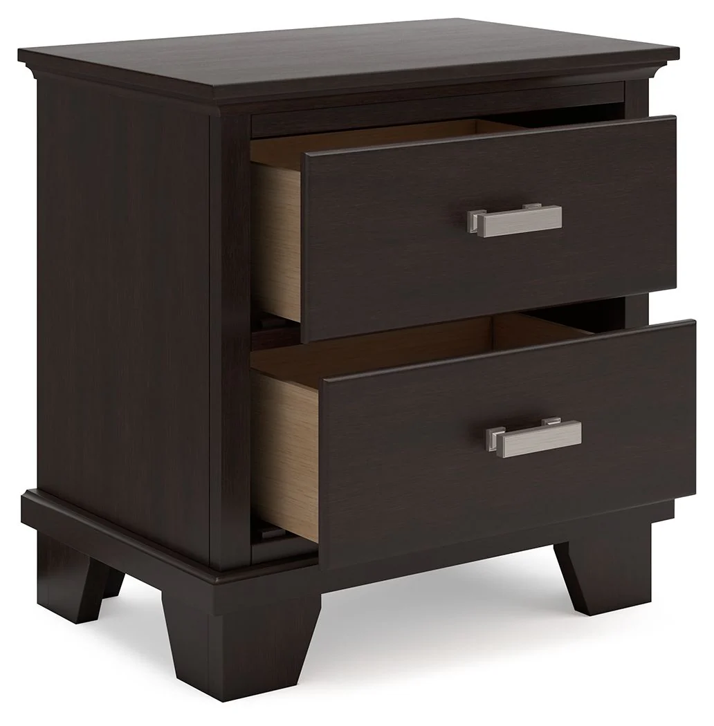 Covetown – Two Drawer Night Stand – Dark Brown
