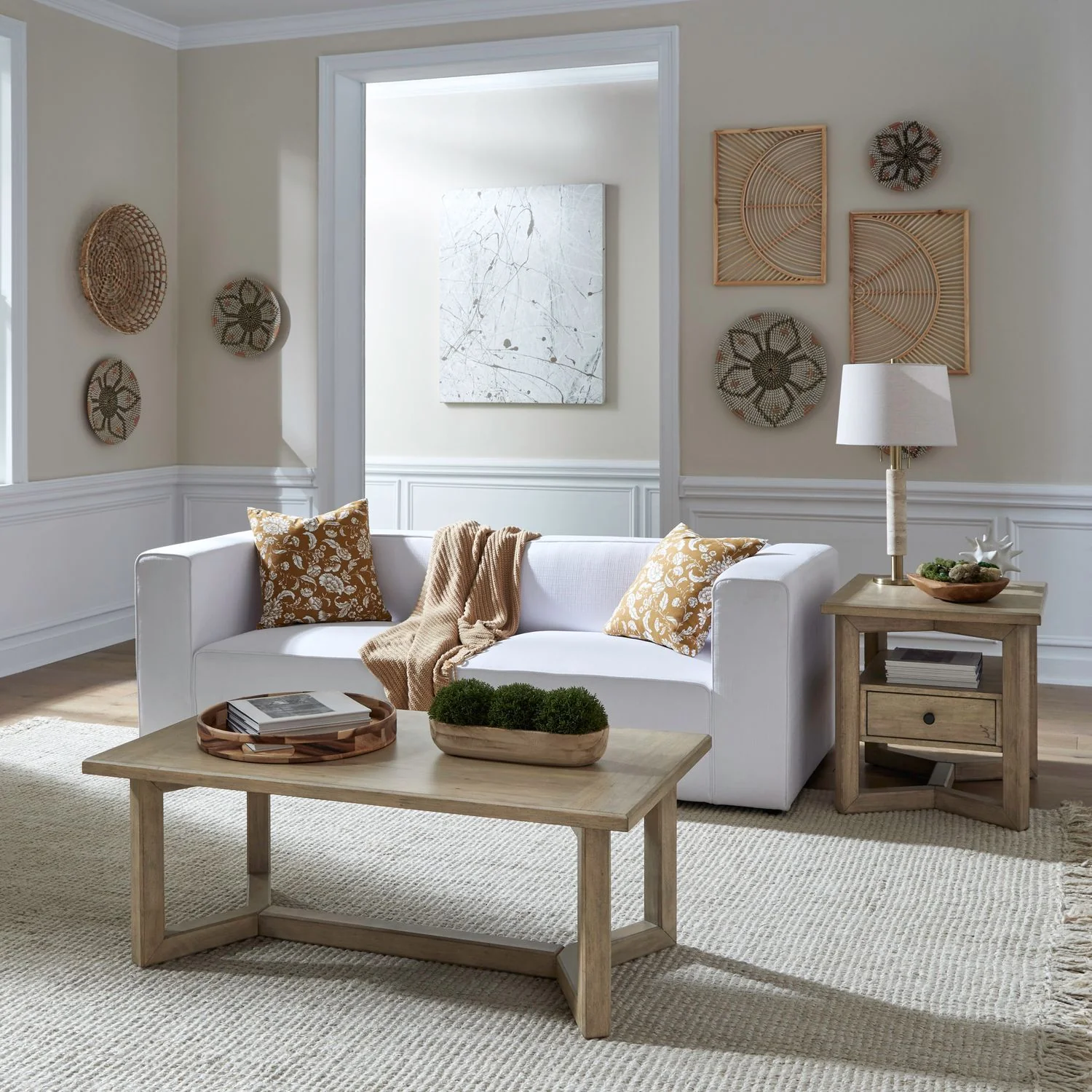 Proximity Place - 3 Piece Table Set - Barley Buff - Image 1