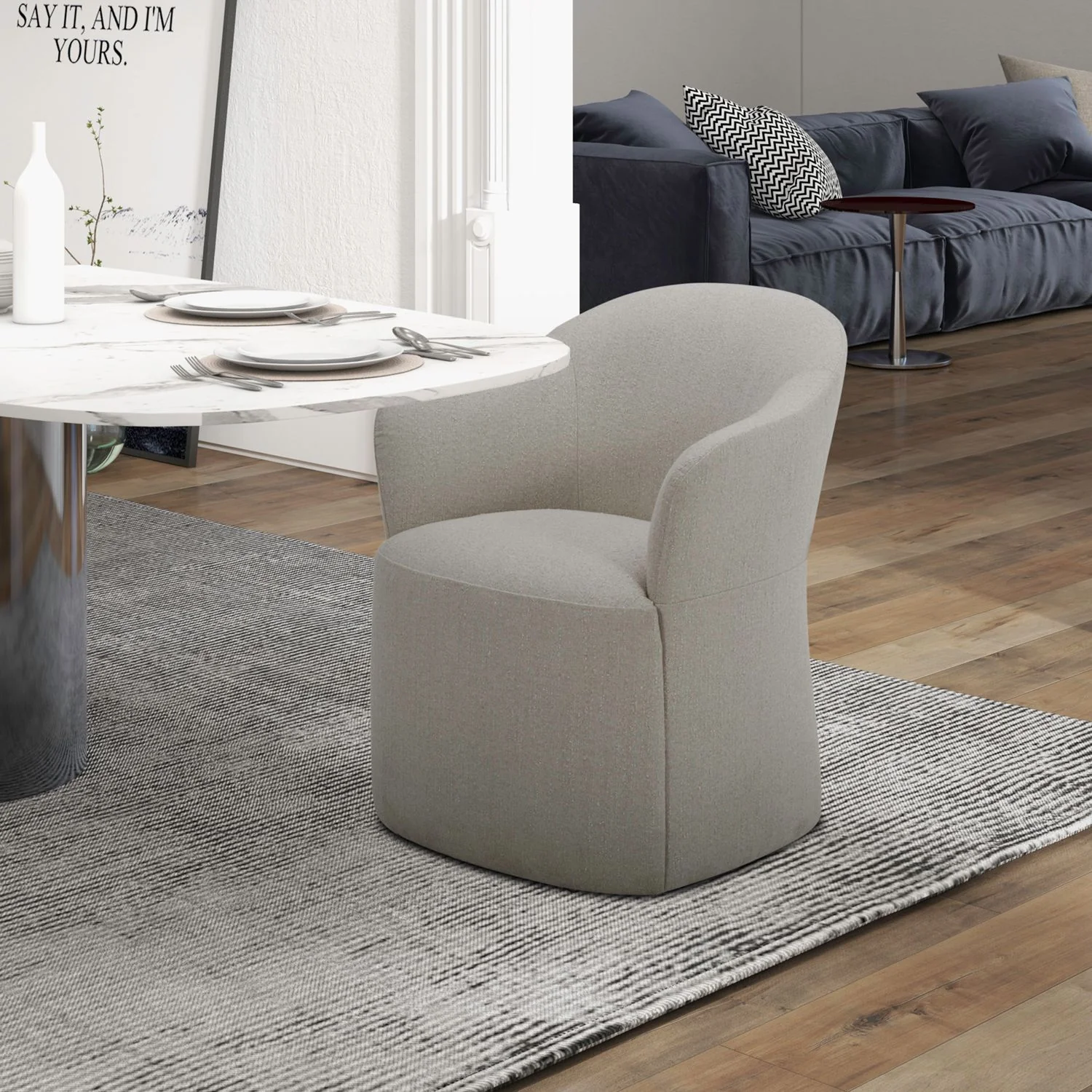 Accent Dining - Accent Chair With Casters - Image 2