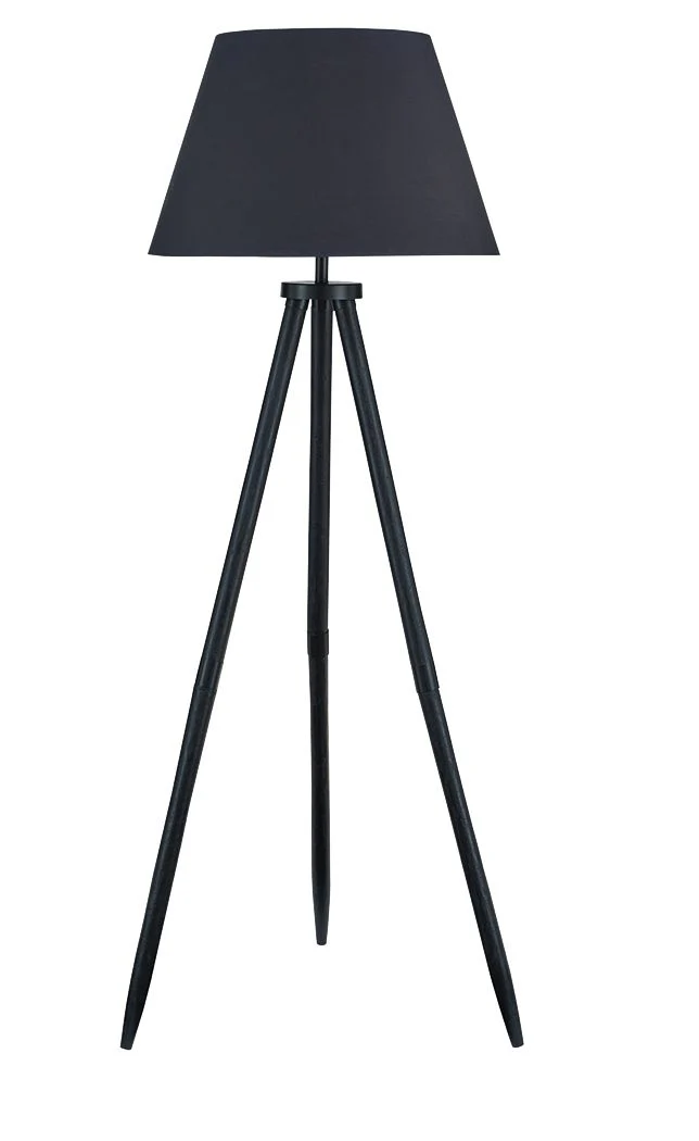 Orhan - Wood Floor Lamp - Black - Image 1